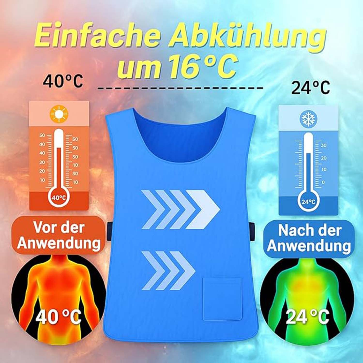nsihing Funktionsweste Kühlweste – Sommer-Kühlgilet für Damen und Herren