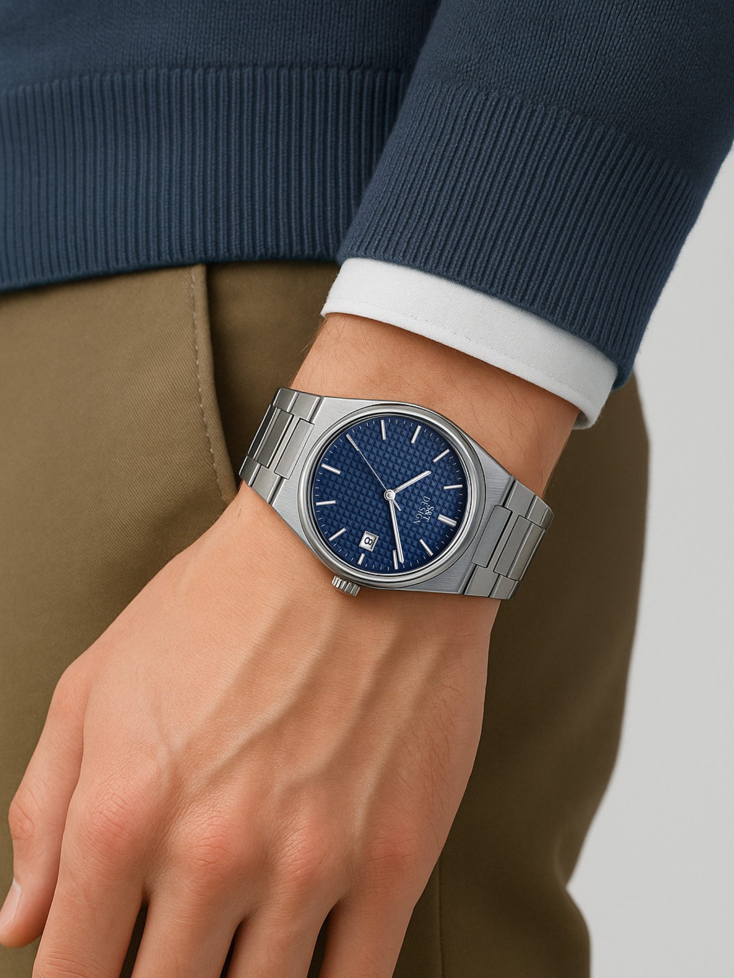 S&T Design Quarzuhr Herrenuhr Edelstahl Armbanduhr Herren Uhr Datum Silber, günstig online kaufen