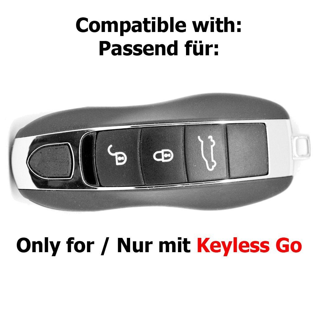 991 3 718 Schlüsseltasche KEYLESS Macan Cayman 981 Tasten Silikon Rot, für Boxster Softcase Porsche Schutzhülle 982 911 Autoschlüssel mt-key