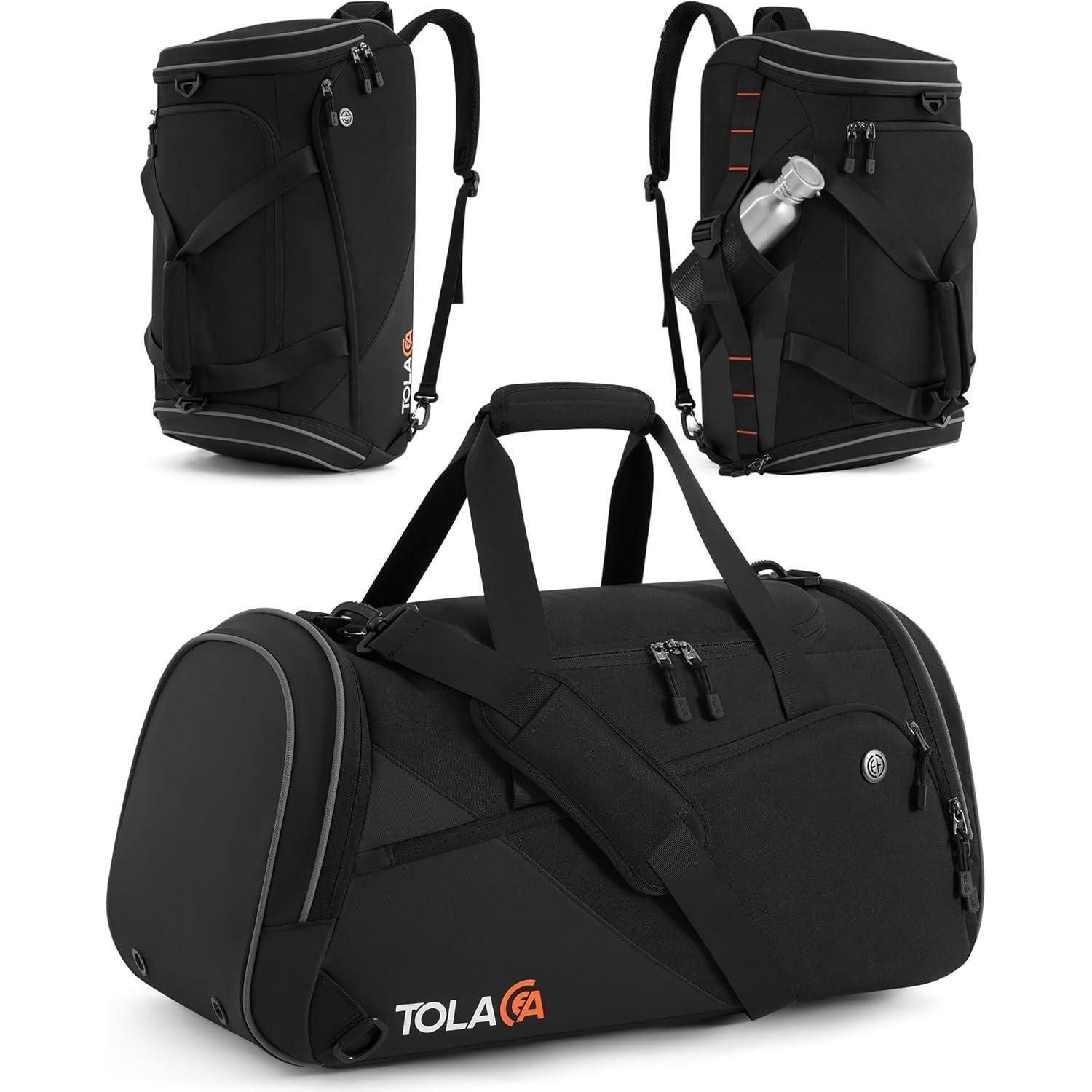 LuxusKollektion Sporttasche Sporttasche Herren Damen Schuhfach Nassfach Duffel Fitness Schwarz 47L