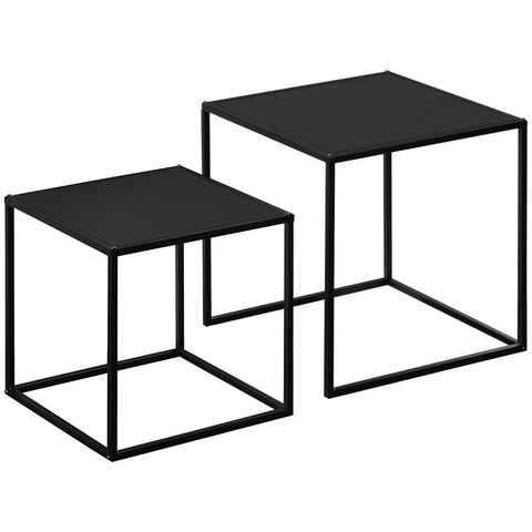 HOMCOM Couchtisch Beistelltisch, Satztisch,40 x 40 x 40cm (Set, 2-St., 2 x Couchtisch), Breite 40 cm