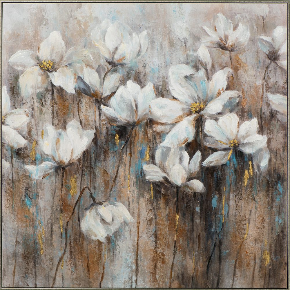 ArtUniverse Gemälde Vintage Mohn 100 x 100 cm, Naturmotiv