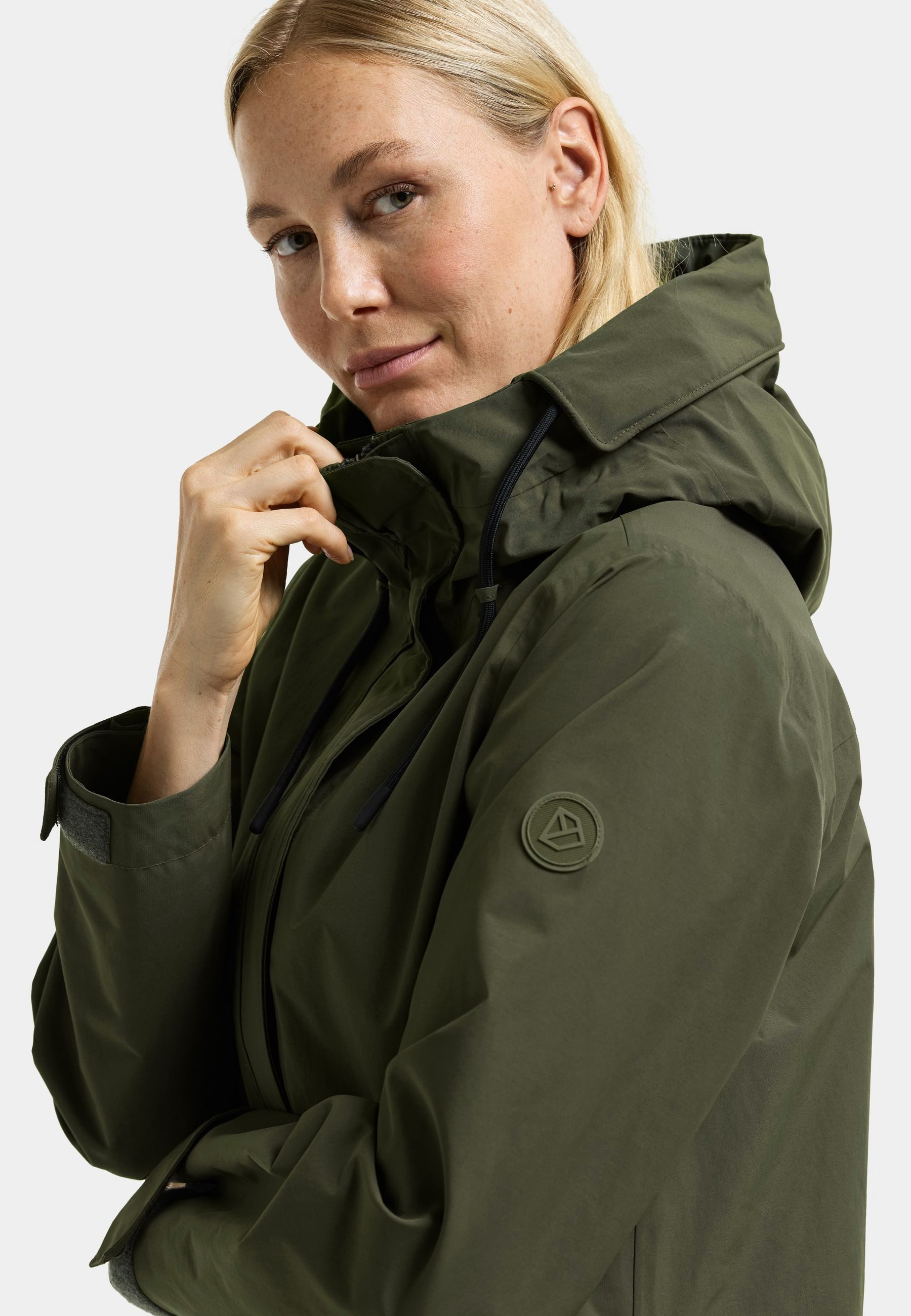 Didriksons Parka Damen Übergangsjacke Mantel Wasserdicht NEA mit Kapuze mit Taschen – Bild 5 von 5