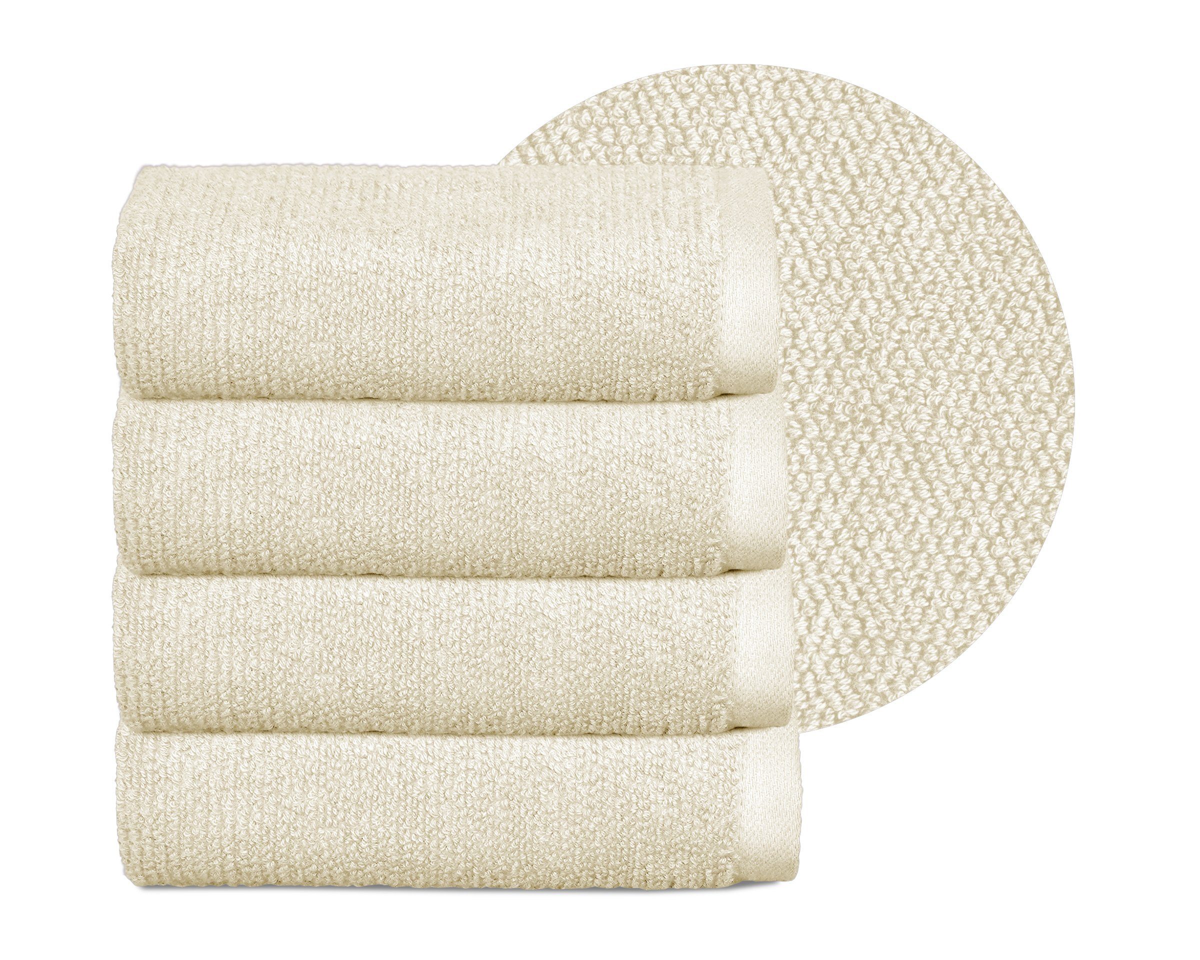 Beautex Handtuch Set Handtuch Set, Made in Europe, Frottier (Multischlaufen-Optik, Frottier Premium Set aus 100% Baumwolle 550g/m)