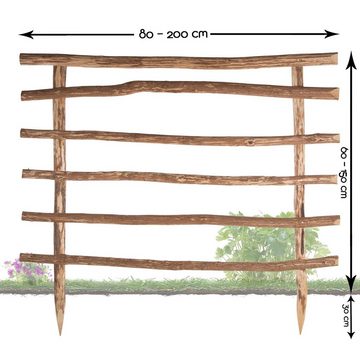 BooGardi Staketenzaun Lattenzaun Holz Bausatz, (Höhe 60cm x Breite 80cm), Gartenzaun Set komplett Holzzaun Garten Zaunfelder