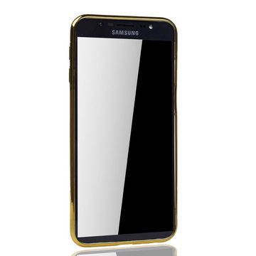 König Design Handyhülle Samsung Galaxy J6 Plus, Samsung Galaxy J6 Plus Handyhülle Bumper Backcover Gold