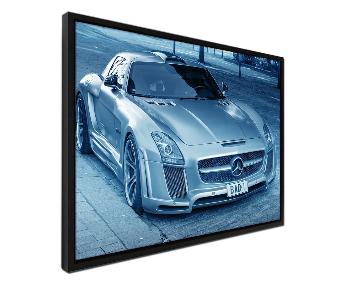 Sinus Art Leinwandbild 105x75cm Leinwandbild Petrol Auto Mercedes-Benz