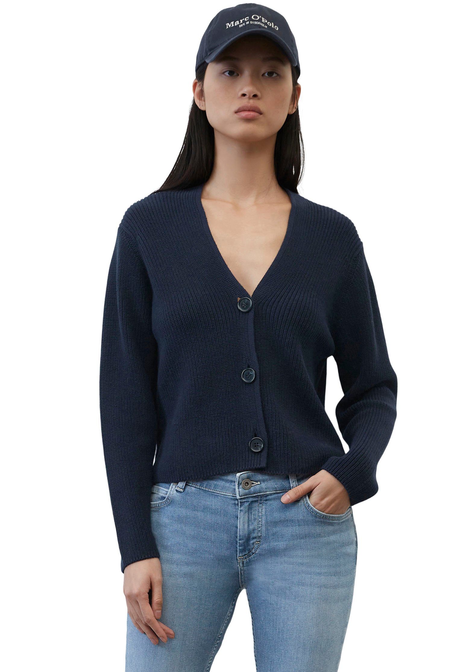 Marc O'Polo Strickjacke in kurzer, gerader günstig online kaufen