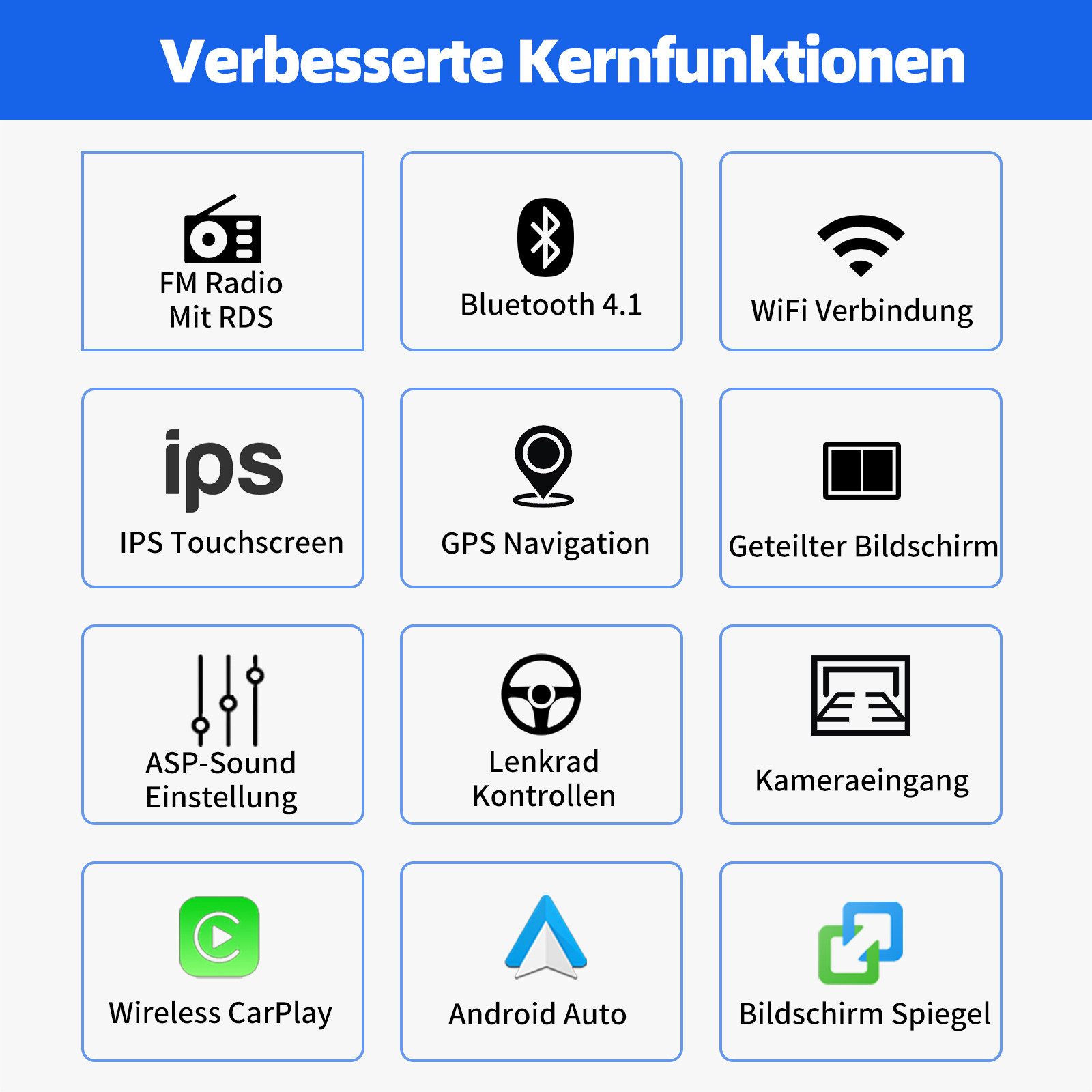 ESSGOO Android15 Für Ford Focus Mk2 Mondeo C/S-MAX Galaxy Kuga GPS Autoradio Navigationsgerät (Carplay Android Auto Bluetooth EQ USB GPS Navi WIFI Touchscreen) – Bild 3 von 5
