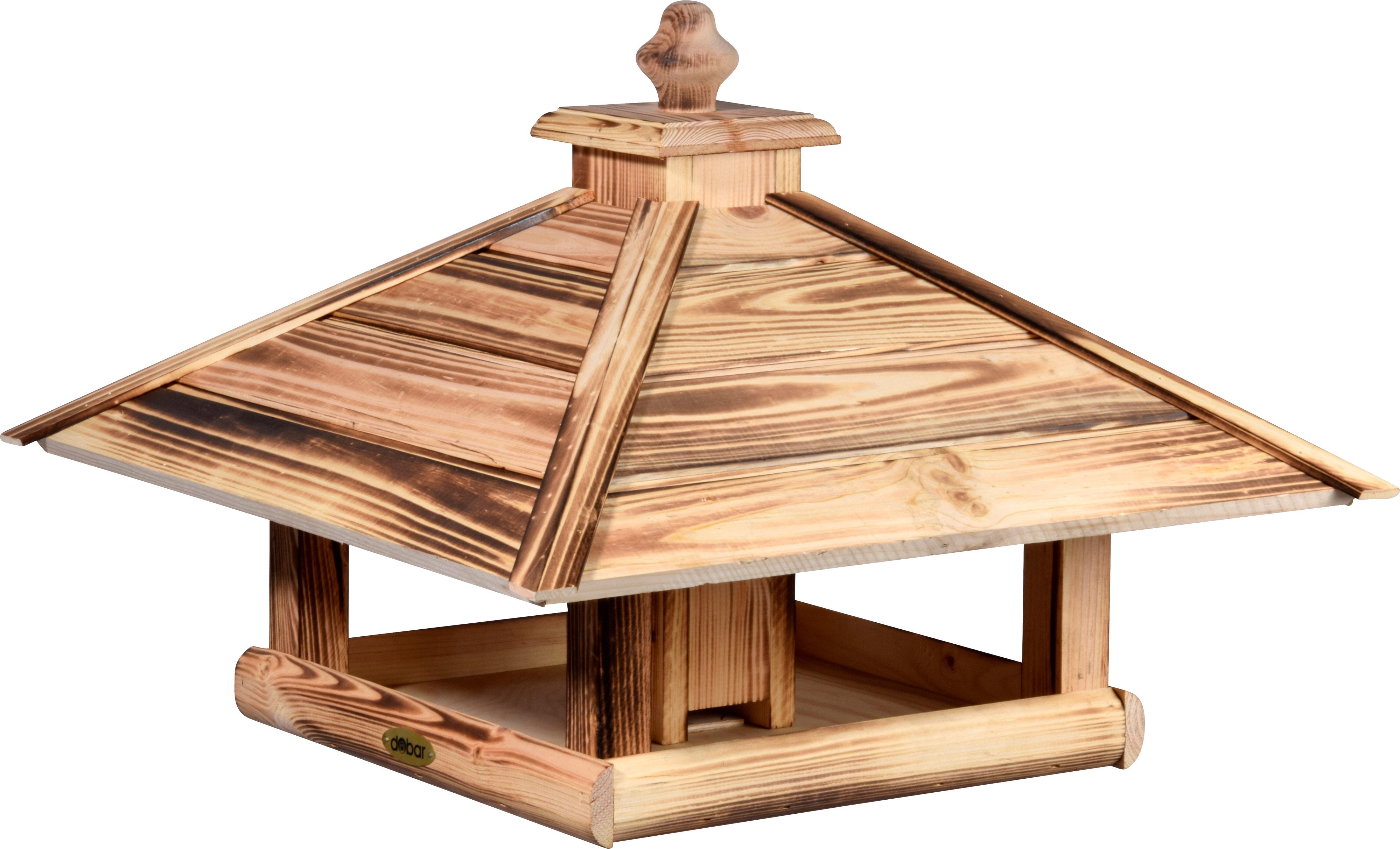 dobar Vogelhaus Vogelhaus quadratisch zum Aufstellen, geflammt