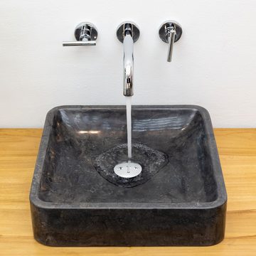wohnfreuden Aufsatzwaschbecken Marmor Waschbecken Nana 40 cm schwarz (Kein Set), 124874