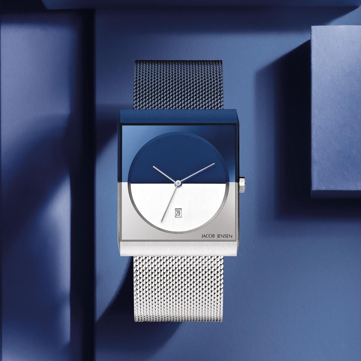 Jacob Jensen Quarzuhr Jacob Jensen 32517 Uhr Unisex, Blau, Edelstahl, (1-tlg)