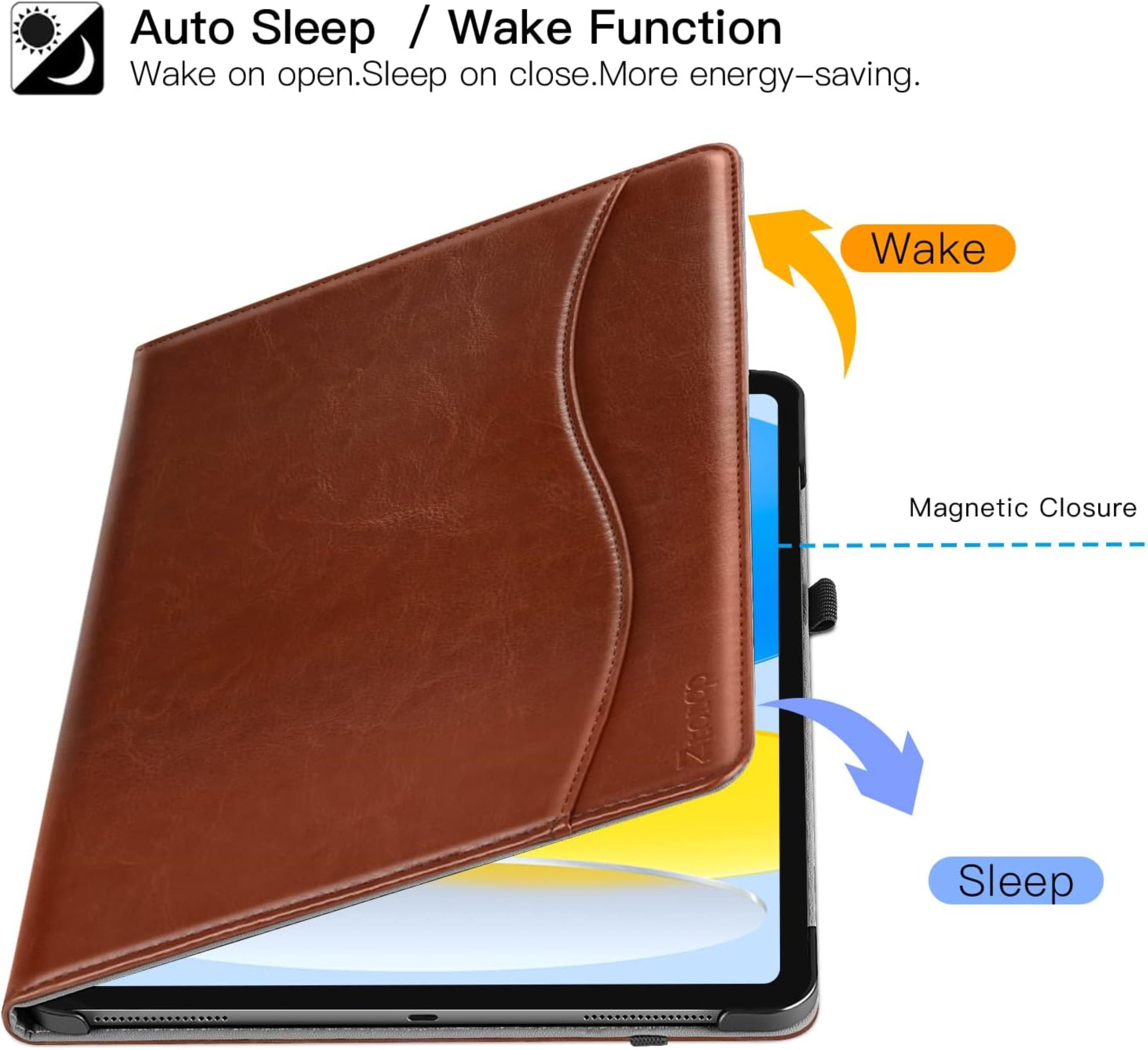 ZtotopCases Tablet-Hülle iPad 10. Gen. Hülle mit Standfunktion und magnetischem Verschluss 10,9 Zoll, Robuste iPad Hülle mit Standfunktion und Auto Sleep/Wake,  – Bild 5 von 5