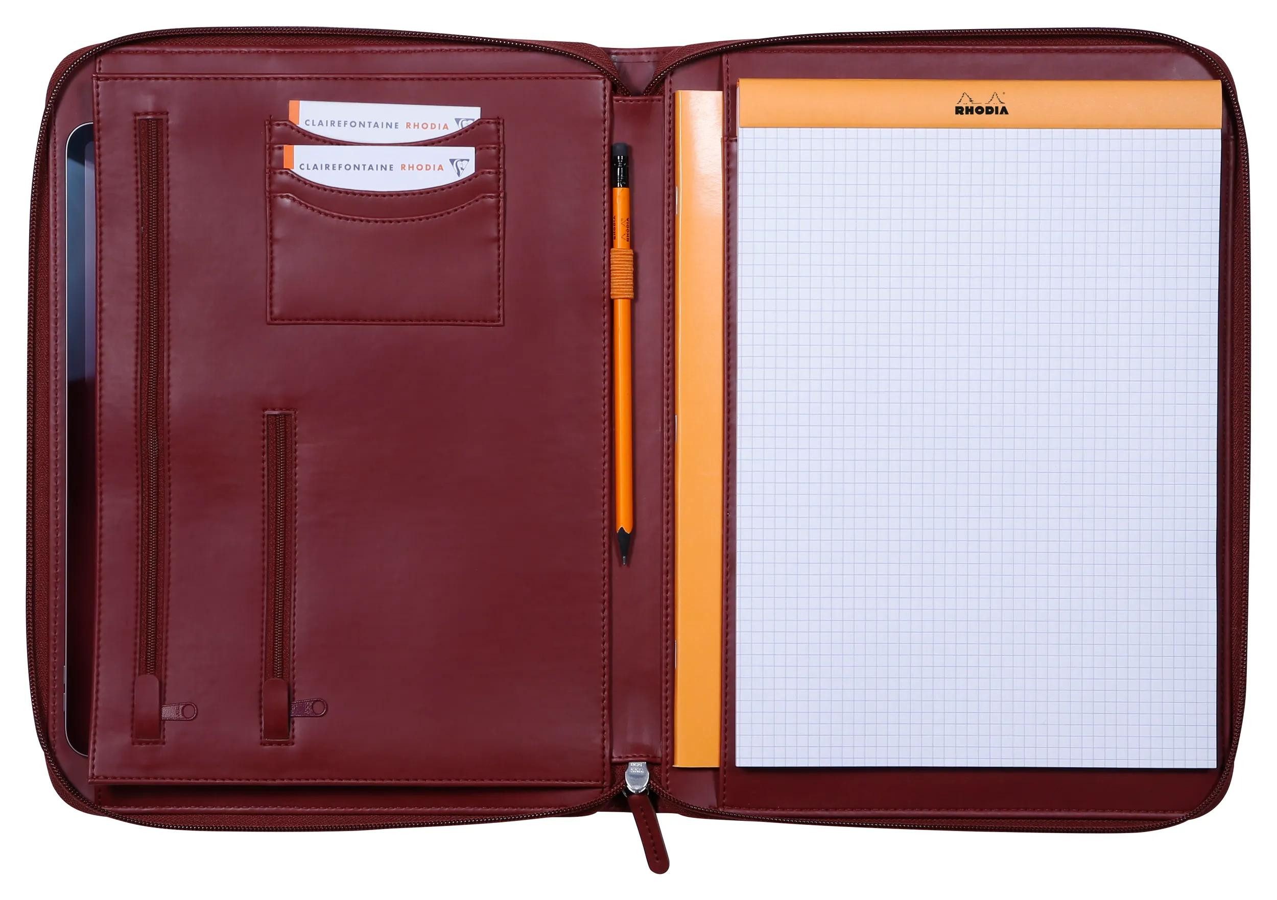 EXACOMPTA Aktentasche Konferenzmappe, großes Modell 25,5x34 cm, für Block A4 Weinrot 168123C, Rhodia, Blöcke, Hefte und Notizbücher