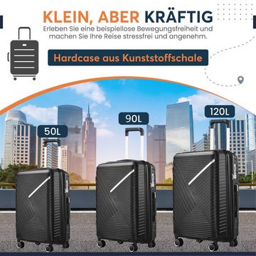 KESSMANN Kofferset 3 teilig Hartschalenkofferset M L XL Koffer + Digitale Kofferwaage, 4 Rollen, (Reisekofferset, 4 tlg., Schloss Teleskopgriff Gepäck Urlaub Zubehör Reise Hartschale Trolley), Reisetasche Kofferset groß mittel klein Handgepäck Gepäck Rollkoffer