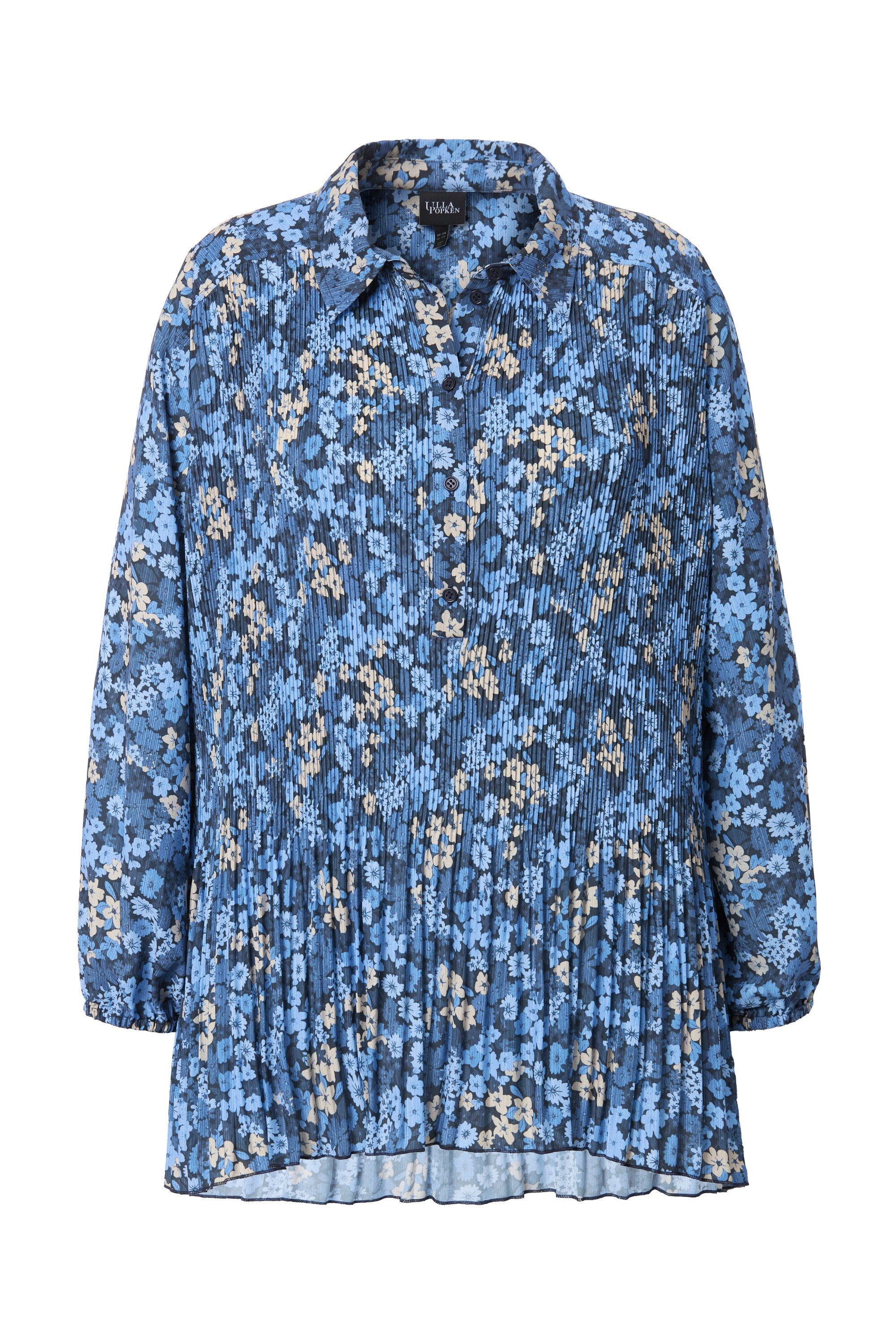 Ulla Popken Longbluse Plissee-Bluse Blüten A-Linie günstig online kaufen