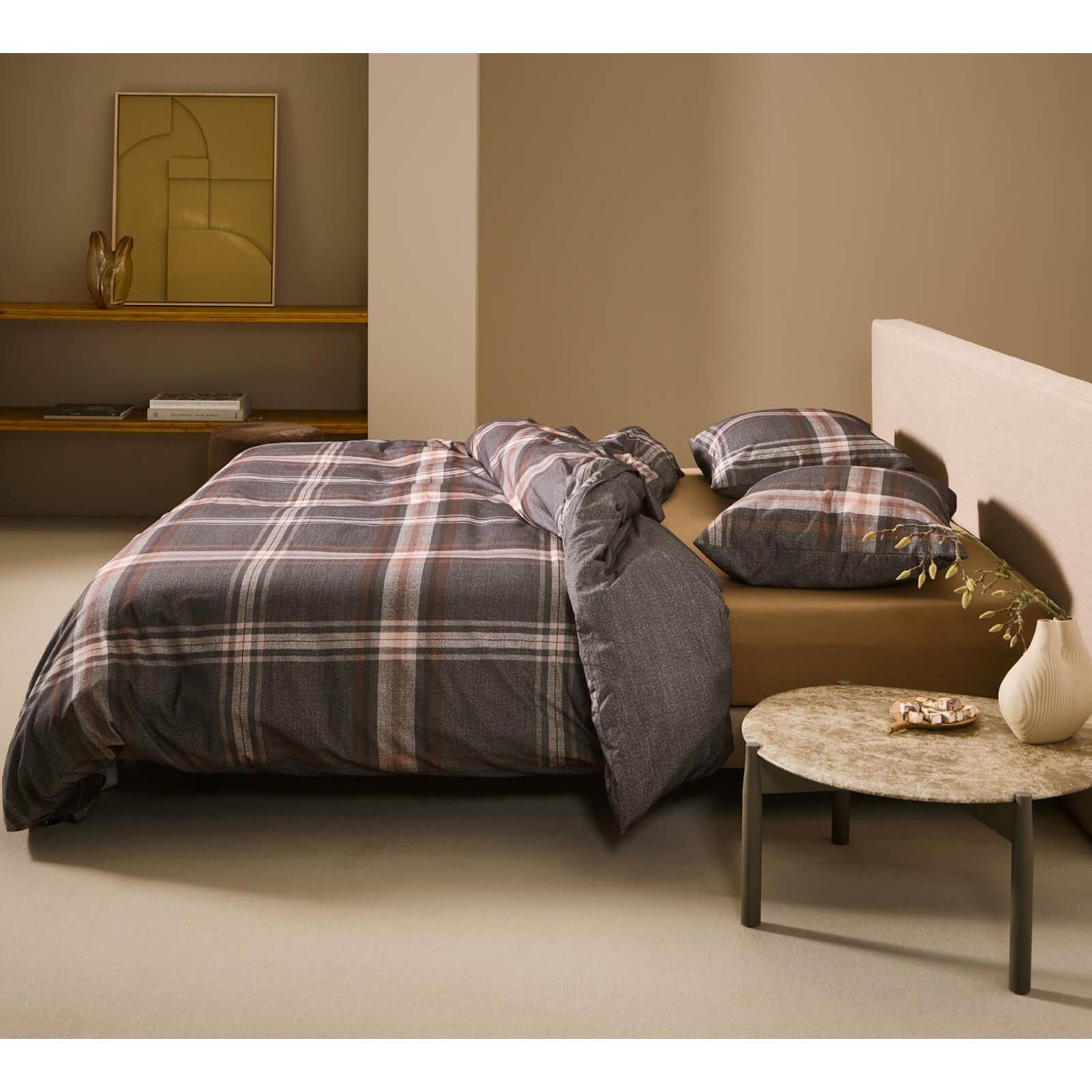 Essenza Bettwäsche Valentina Grey Flanell, Flanell, 2 teilig, kariert, Linien, flauschig – Bild 5 von 5