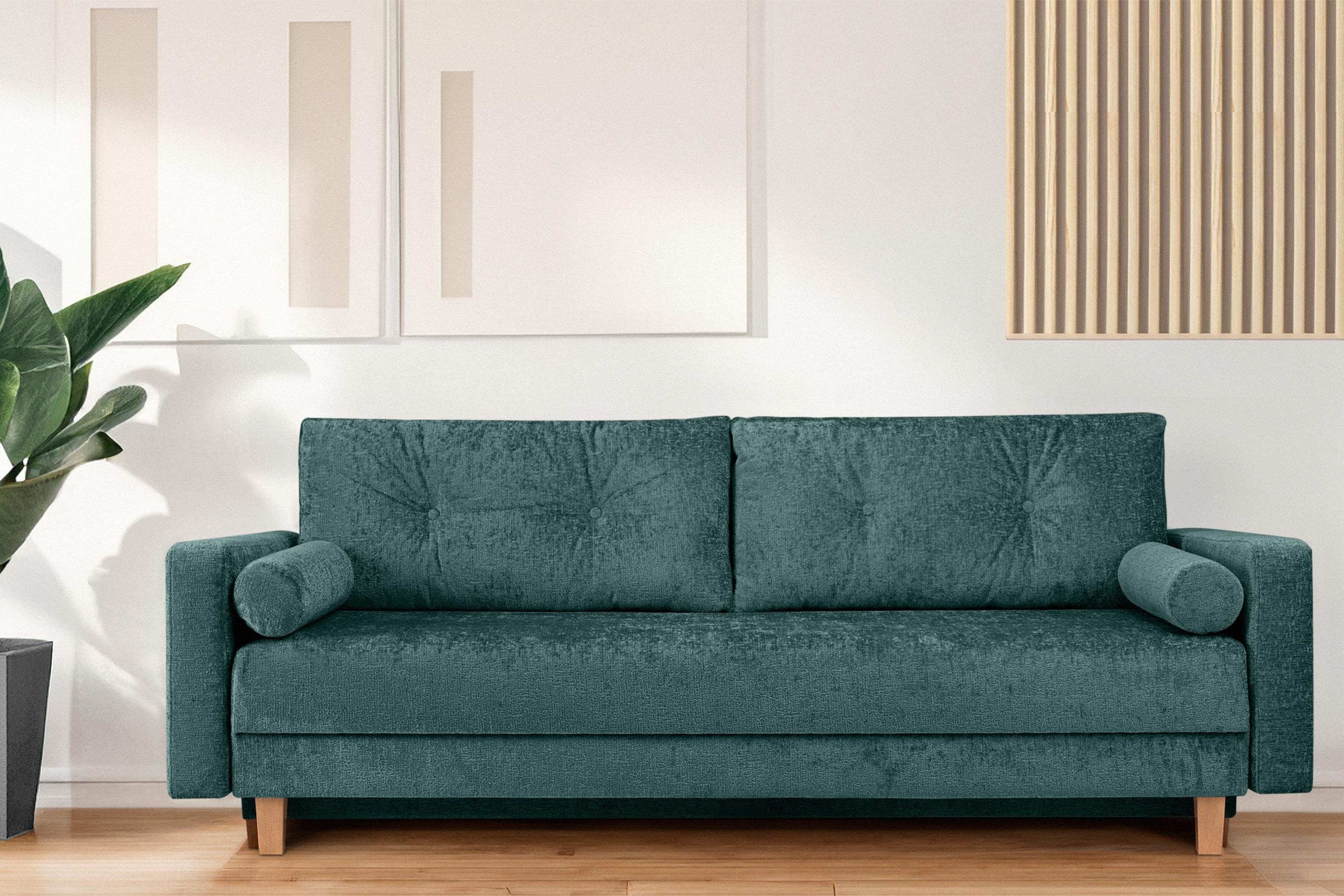 Chenille-Oberstoff, 3-Personen, cm, mit Liegfläche Schlafsofa Schlaffunktion Konsimo 196x150 Sofa ERISO