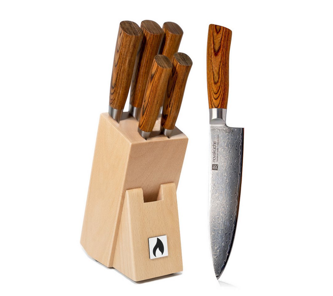 LIVINA HOME Damastmesser Profi Chefmesser mit scharfer 20 cm Klinge aus 67 Lagen, Damaststahl, Damast Messer Japanischer Art, Geschenkbox, Oster Deal Sale!