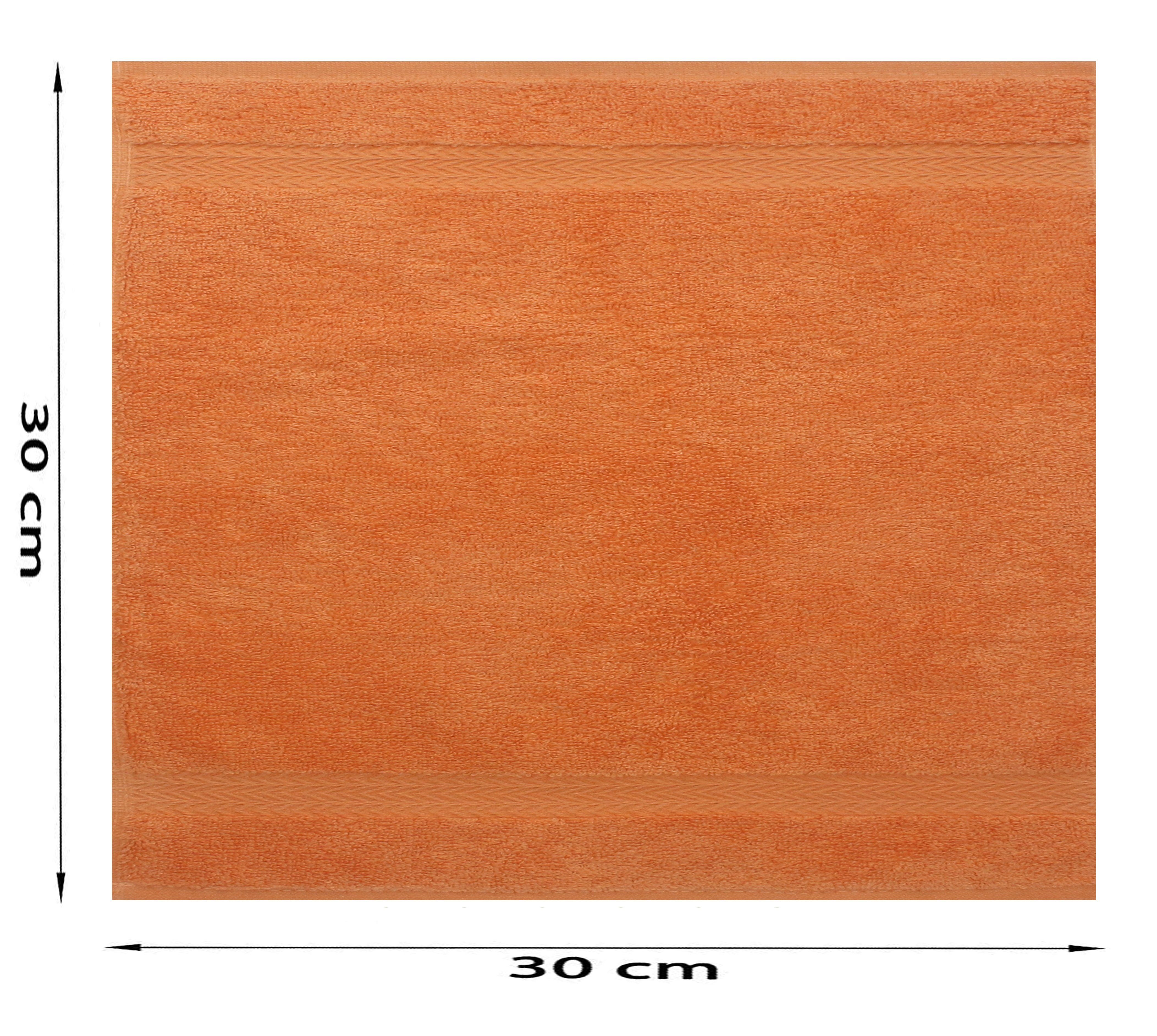 Premium Baumwolle cm 100% anthrazit 30x30 orange Farbe und Seiflappen Set Stück Seiftuch Betz 10 Seiftücher