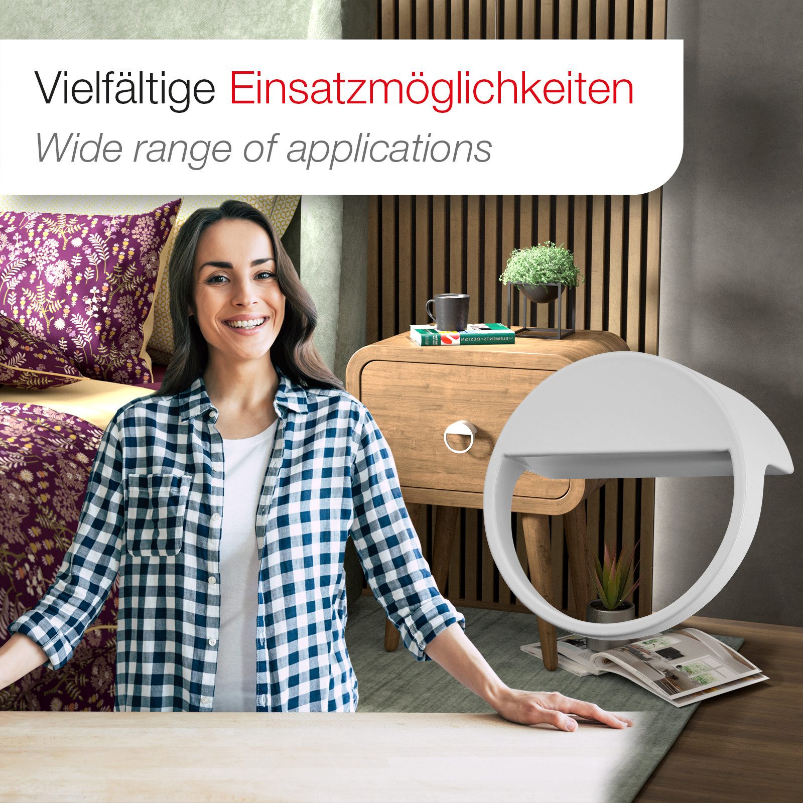 SO-TECH® Möbelgriff ZEN BA 32 mm Möbelknopf Ø 59 mm, Tiefe 29 mm (1-St), Knopfgriff weiß matt