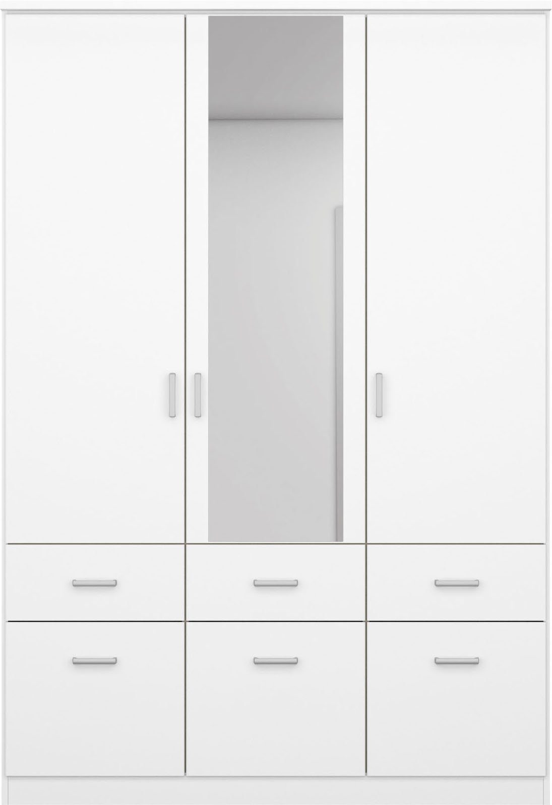 rauch Kleiderschrank Kleiderschrank Schrank Garderobe deckenhoher Schrank BREMEN (optional mit Spiegel, Breiten: 91/136/181 cm, Höhe: 199 cm) in vielen Farbvari – Bild 4 von 5