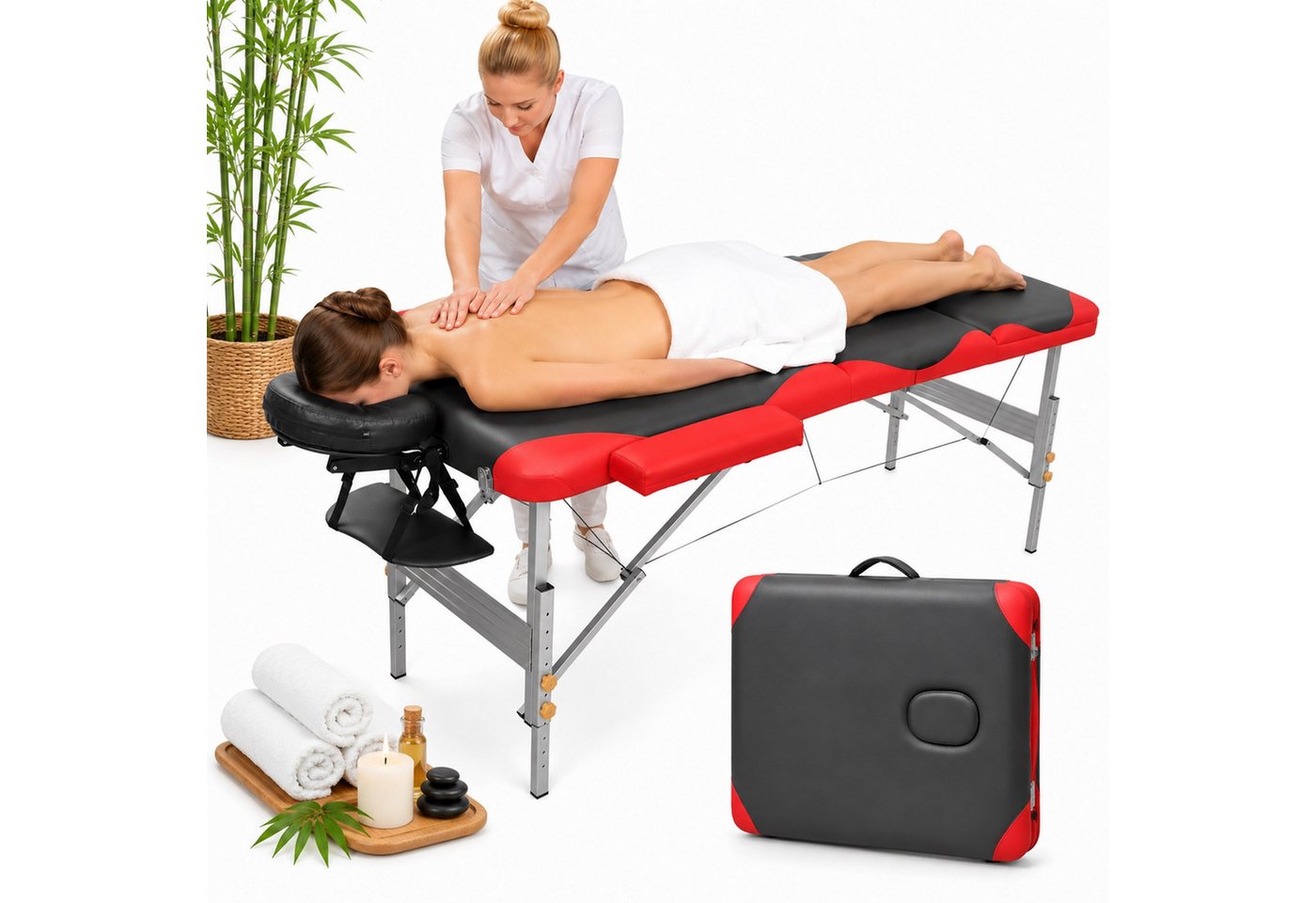 Mucola Massageliege Massageliege 3Zonen Kopfstütze Ergonomisch Leicht Tasche Kosmetikliege (Stück, 1-St., Premium-Liege), Extra dicke Polsterung