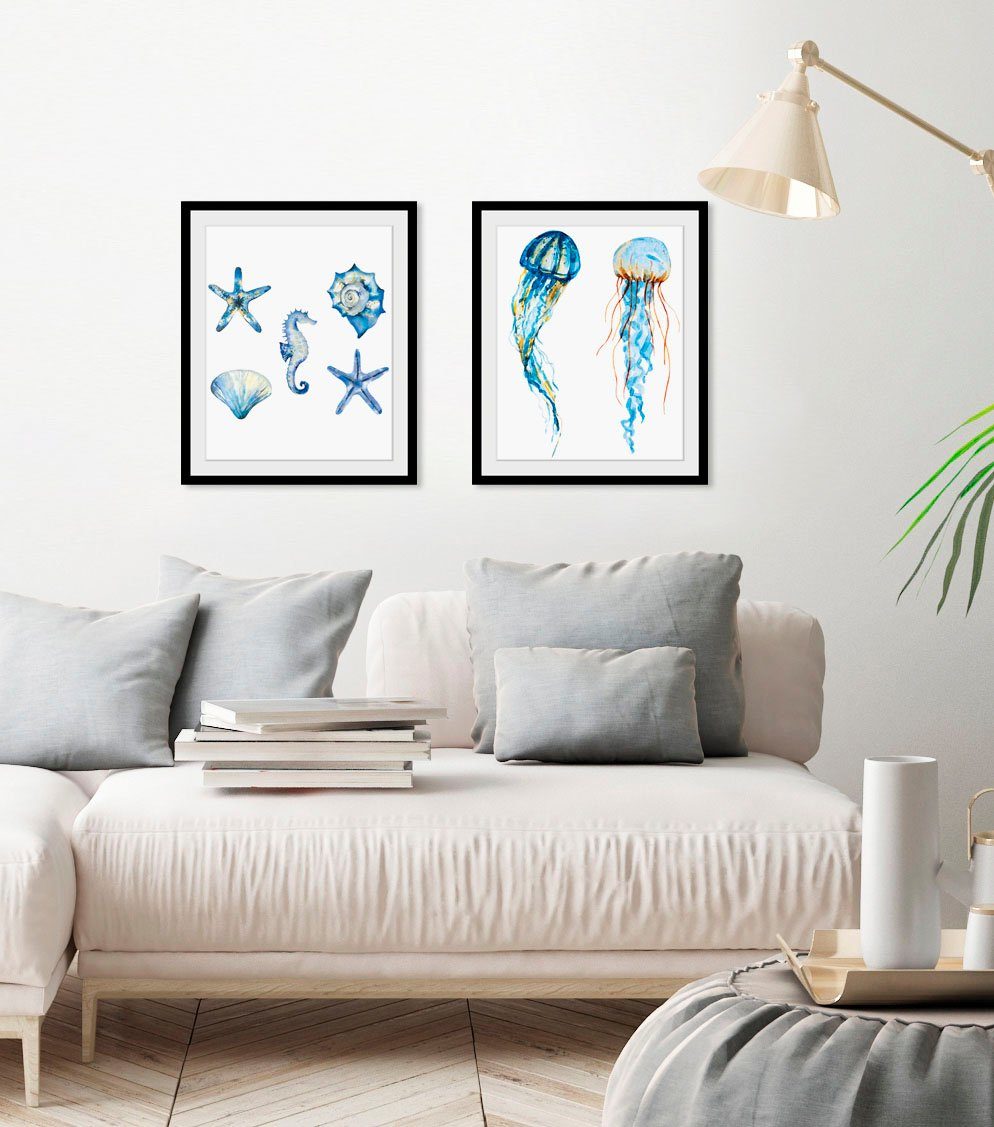 queence Bild Macklemore, Kunst, Meer, Wassertiere (1 St), HD Premium Poster-Druck inkl. Holzrahmen