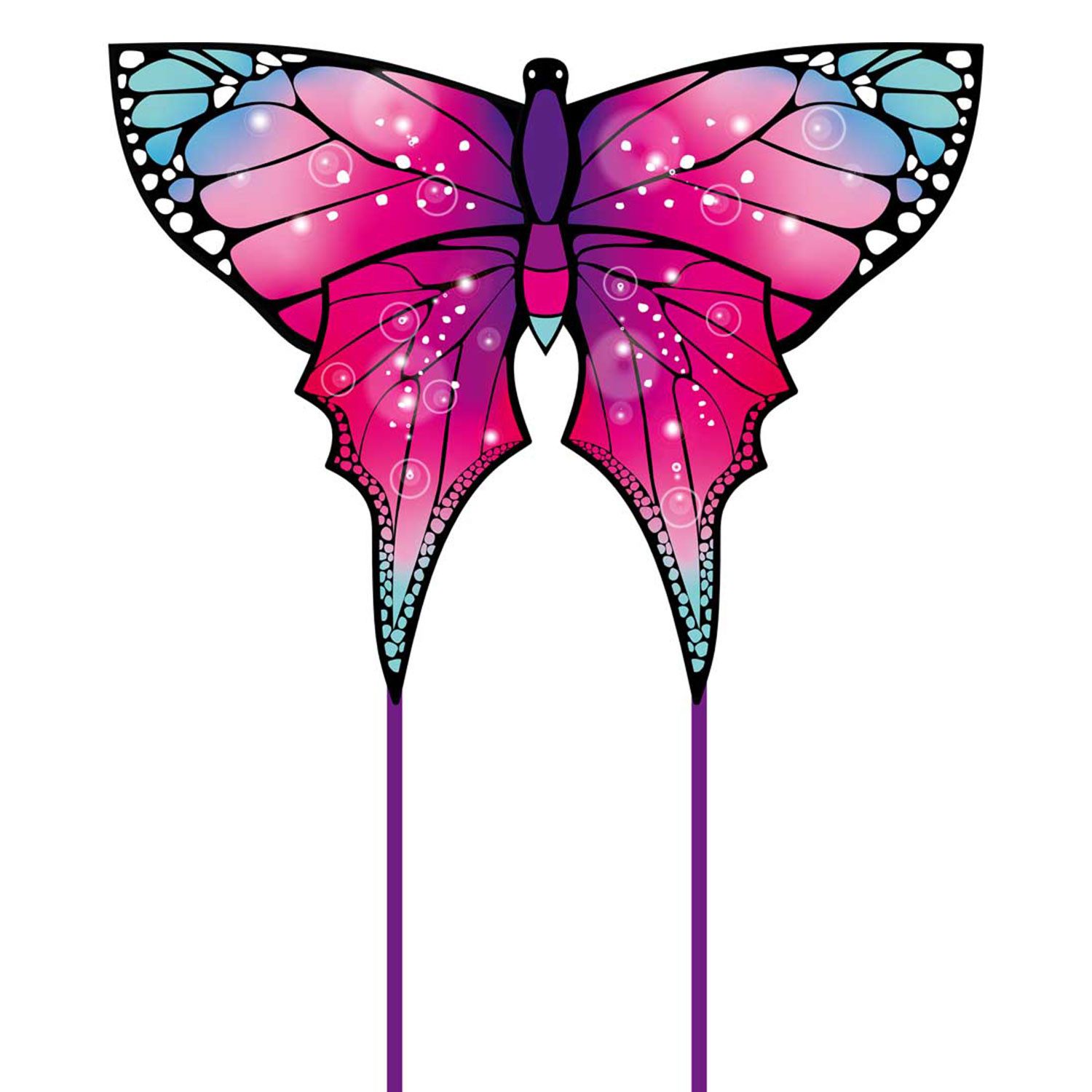 HQ Flug-Drache HQ Kinderdrachen Einleiner Butterfly Marshmallow 110 cm, „Ready to Fly“ - inklusive Griff mit Schnur