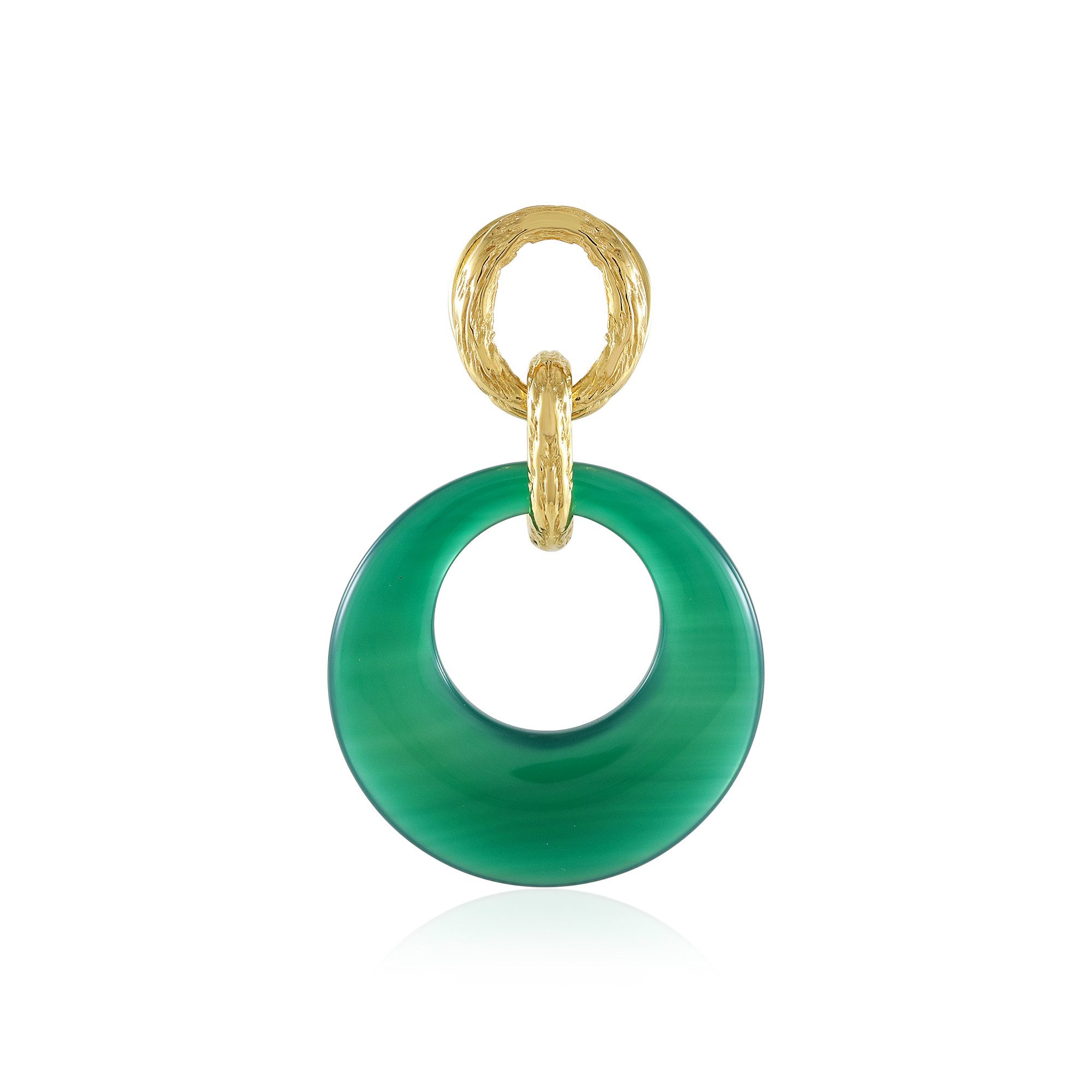 Cavill Kettenanhänger Grüner Onyx 18,68 ct Donutanhänger Silber 925 vergold günstig online kaufen