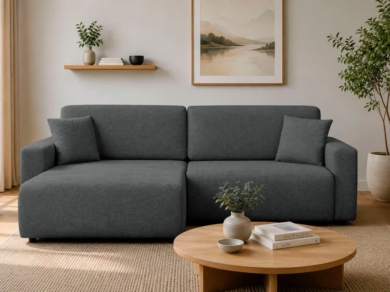 OTTO home Ecksofa TILLIE L-Form, 229 cm - OTTO. Verlässliche Qualität., Schlaffunktion (132/194), Bettkasten, Struktur-Bezug