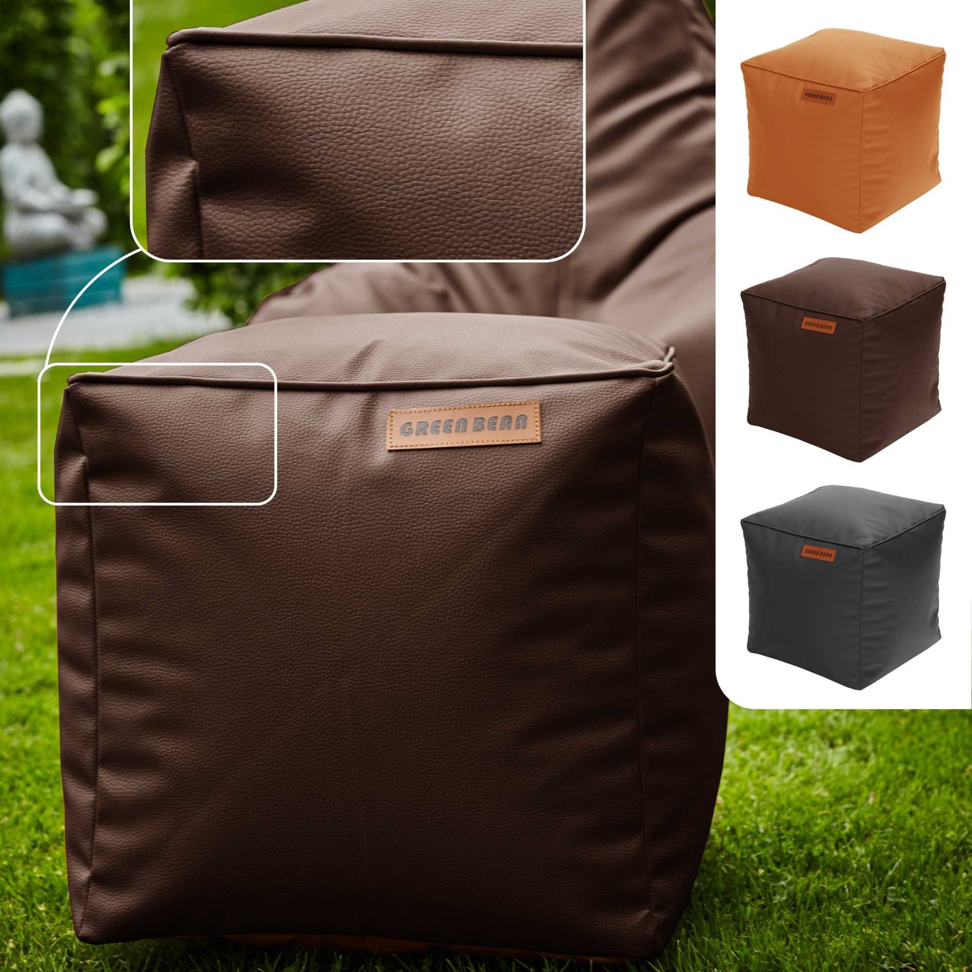 Green Bean Pouf Sitzpouf aus Kunstleder in 3 Farben (40x40x40cm EPS Perlen günstig online kaufen