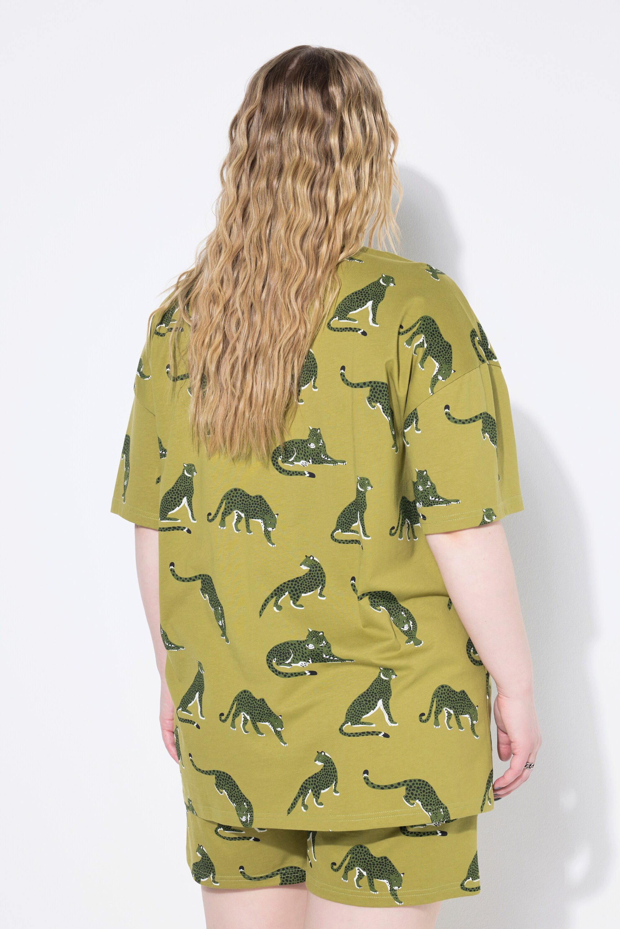 Studio Untold Pyjama Schlafanzug kurzer Zweiteiler oversized Leoparden