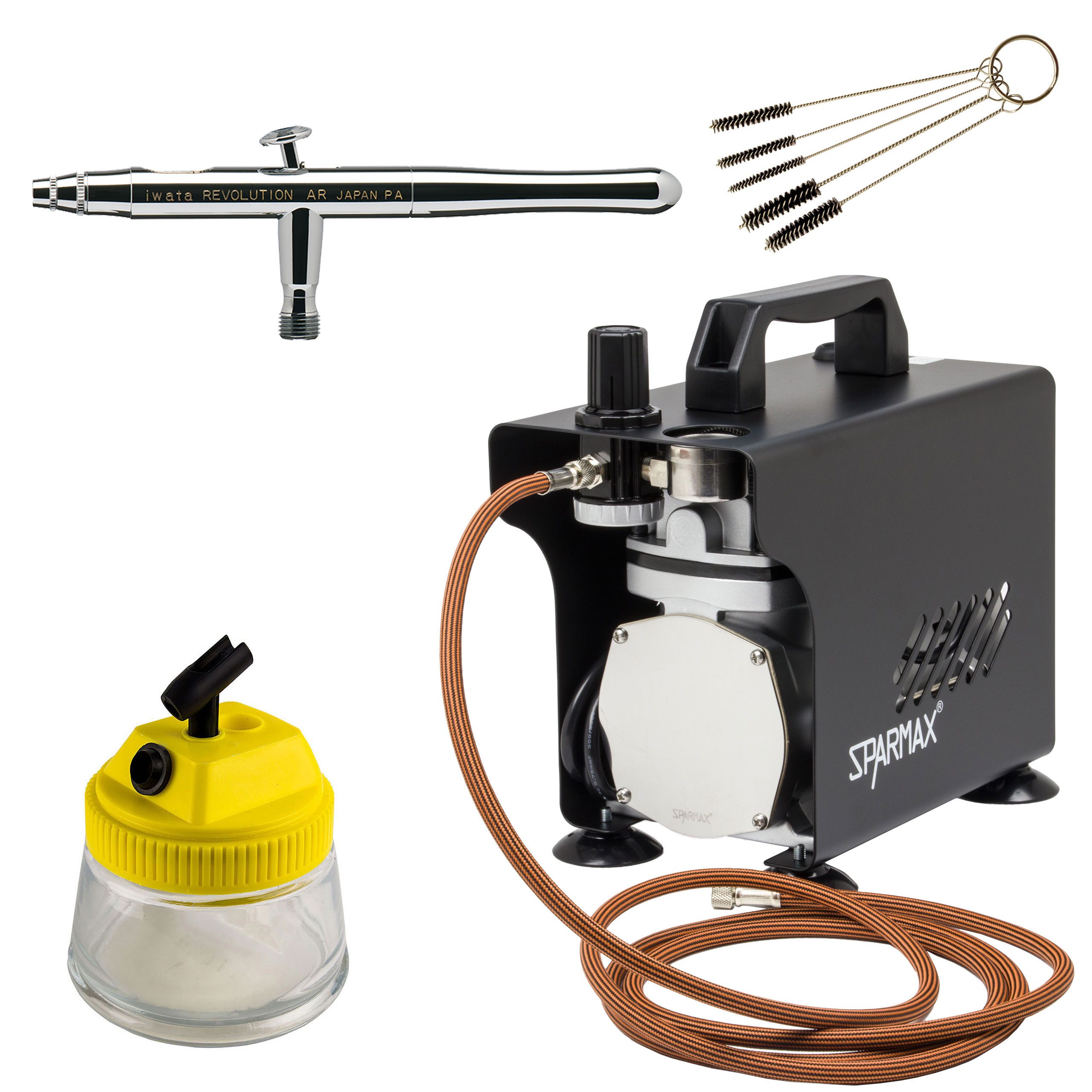 Airbrush-City Airbrush-Kompressor Sparmax TC-501X + Iwata HP-AR Airbrushpistole - Nail Art Set 20