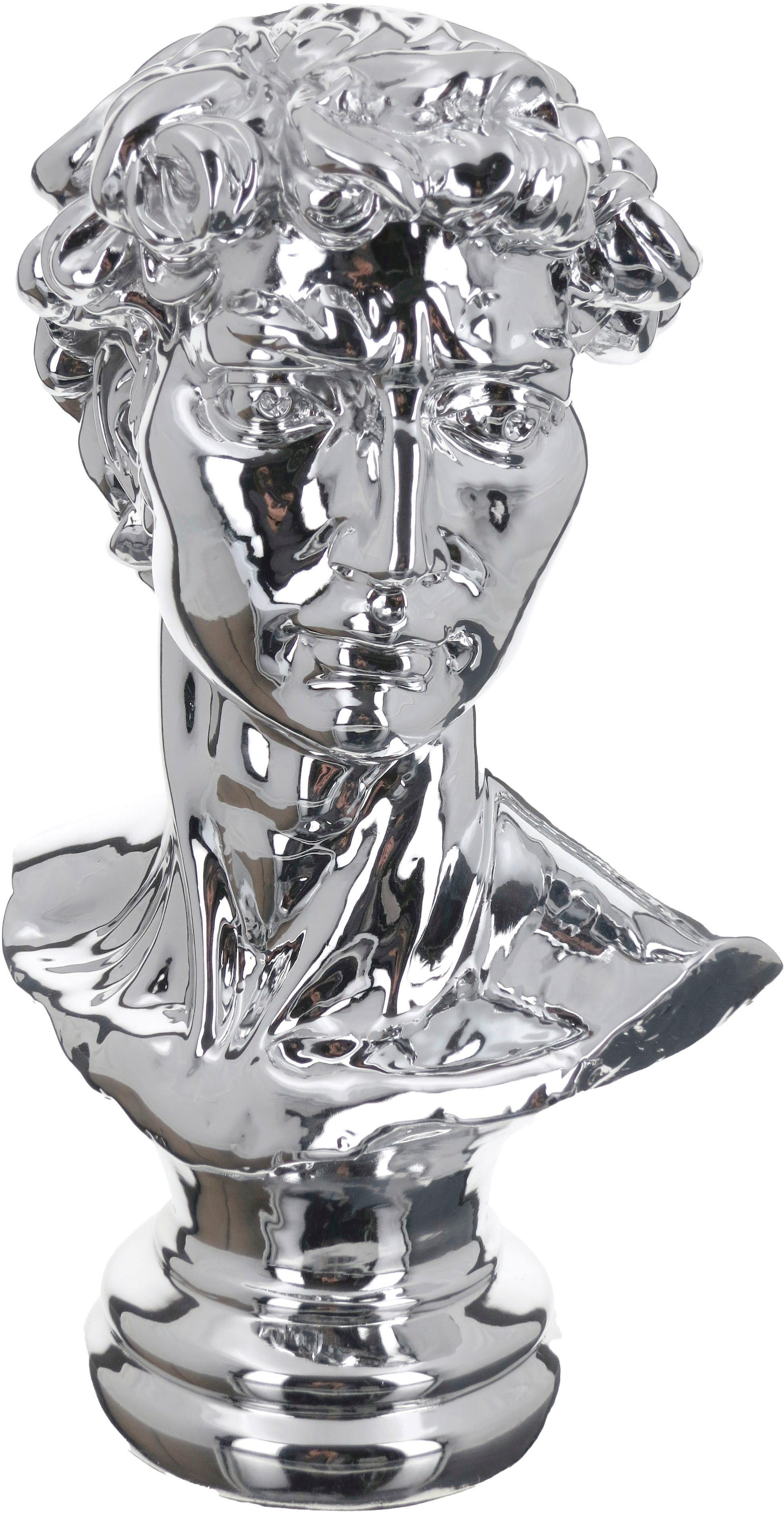 GILDE Dekofigur Figur Davidskopf David silberfarben H. 37,5 cm (1 St)