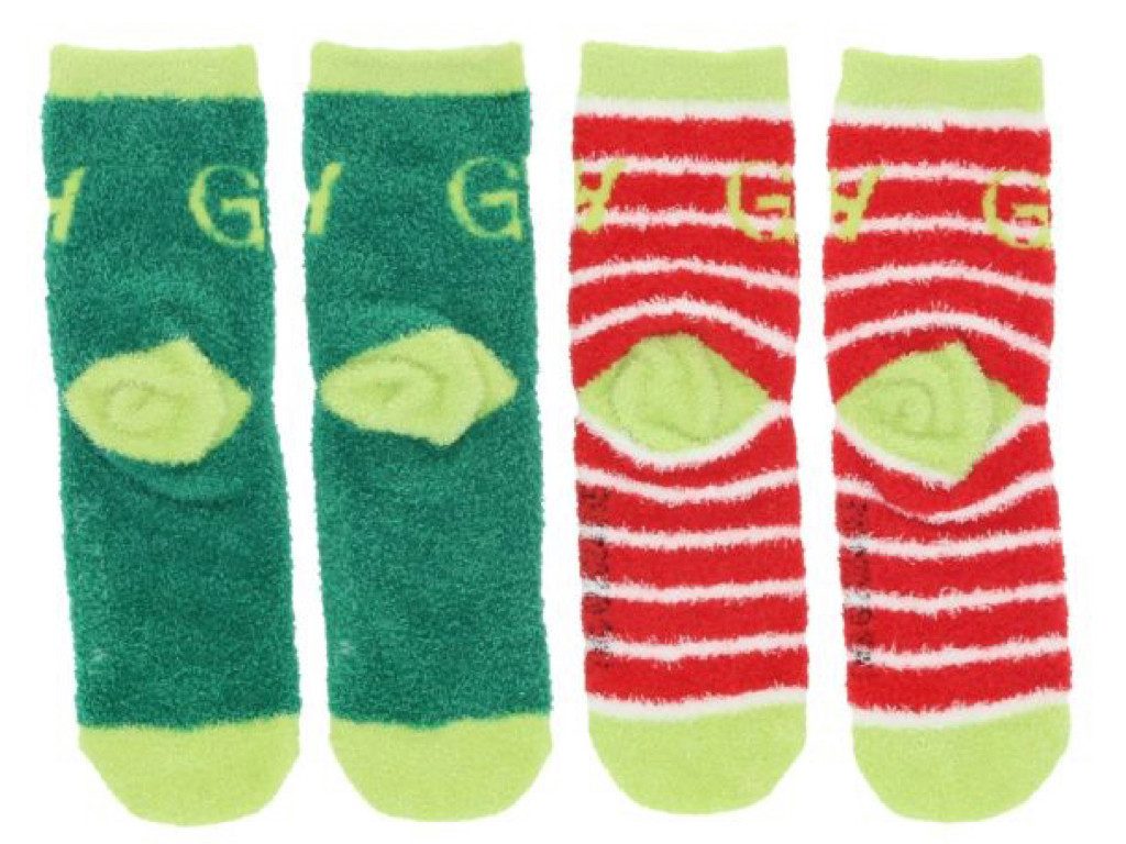 The Grinch ABS-Socken 2 Paar Anti-Rutschsocken Socken mit Grinch Motiv Weihnachten