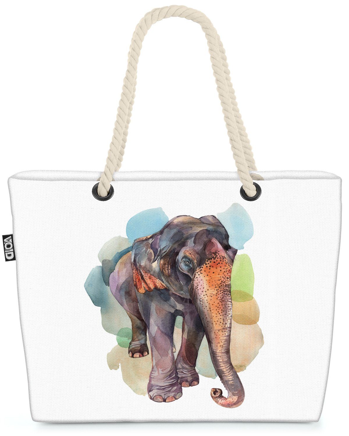 VOID Strandtasche (1-tlg), Elefant Grafik Bild Asien Tier Kinderzimmer Indien Zoo Kinder Afrika