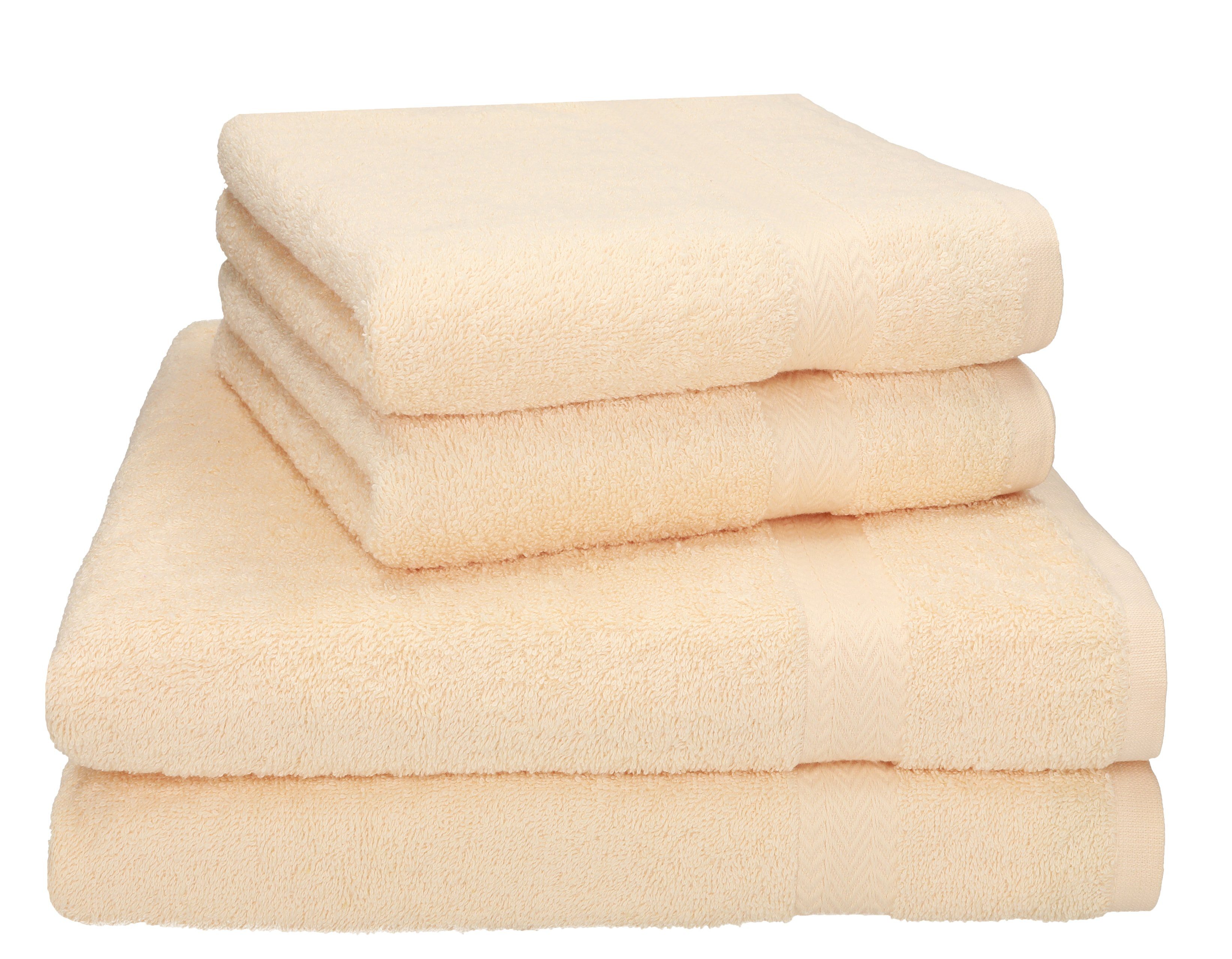 Betz Handtuch Set 4-tlg. PREMIUM 2 Handtücher und 2 Duschtücher, 100% Baumwolle, (4-tlg) beige