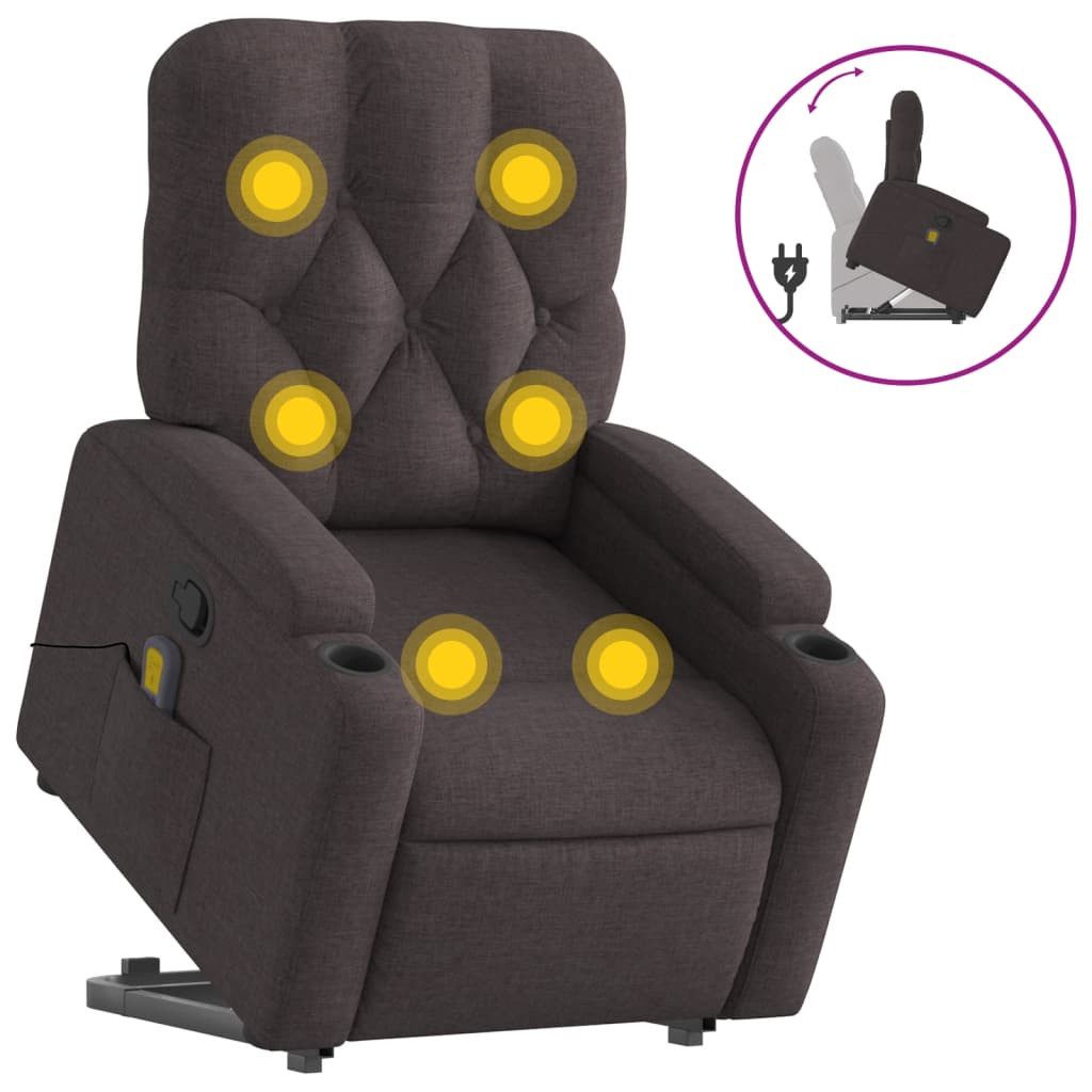 vidaXL Sessel Massagesessel mit Aufstehhilfe Dunkelbraun günstig online kaufen