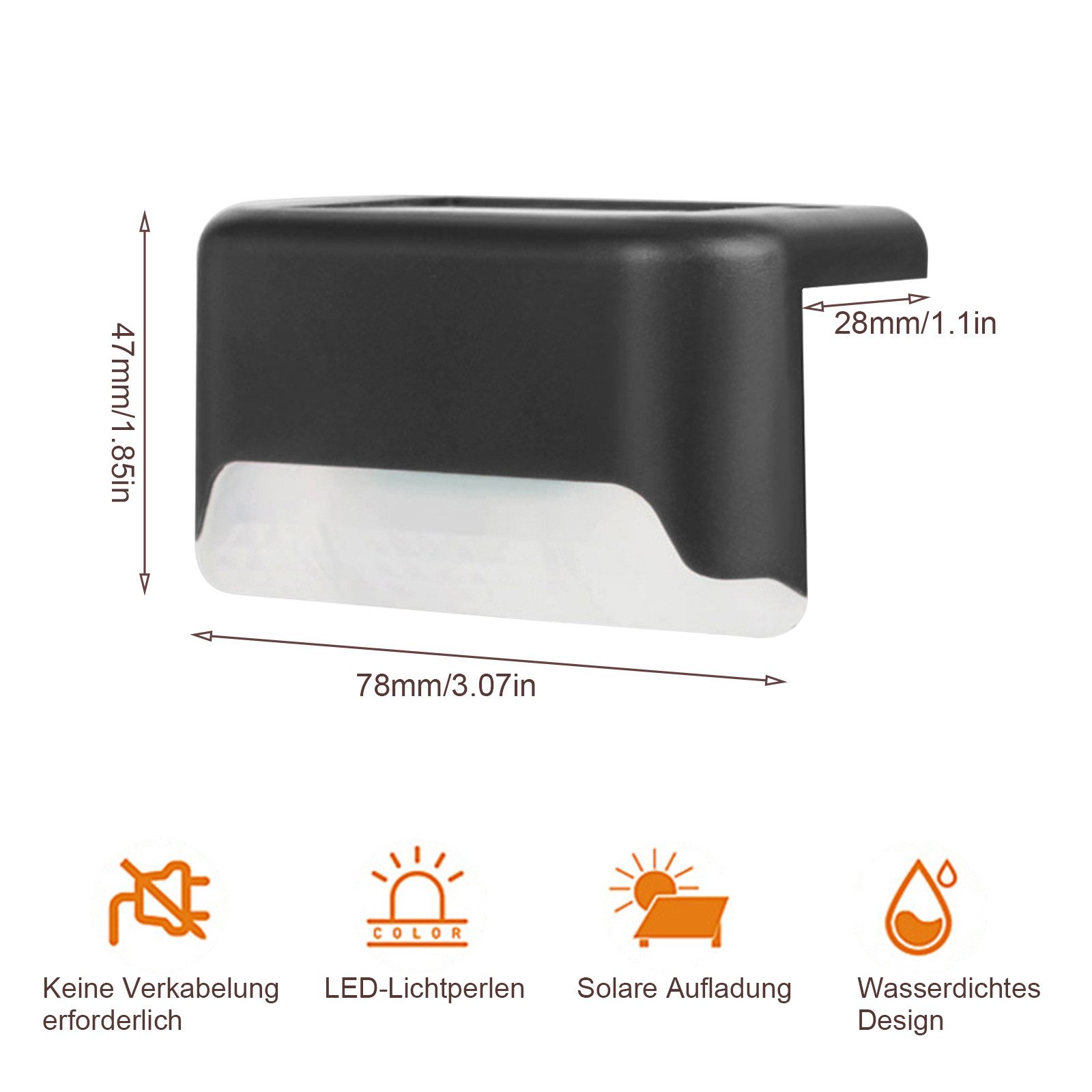 TWSOUL LED Solarleuchte 12 st, Outdoor Solar Schritt Licht Wandleuchten LED günstig online kaufen