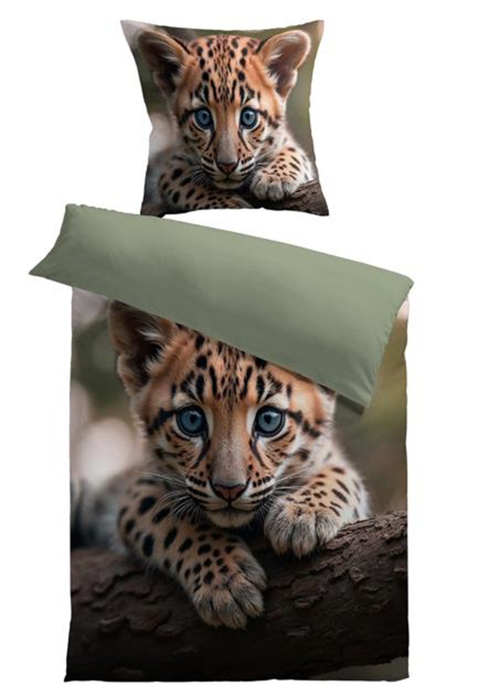 MESANA Bettwäsche Microfaser, Microfaser, Wendebettwäsche, Leopard