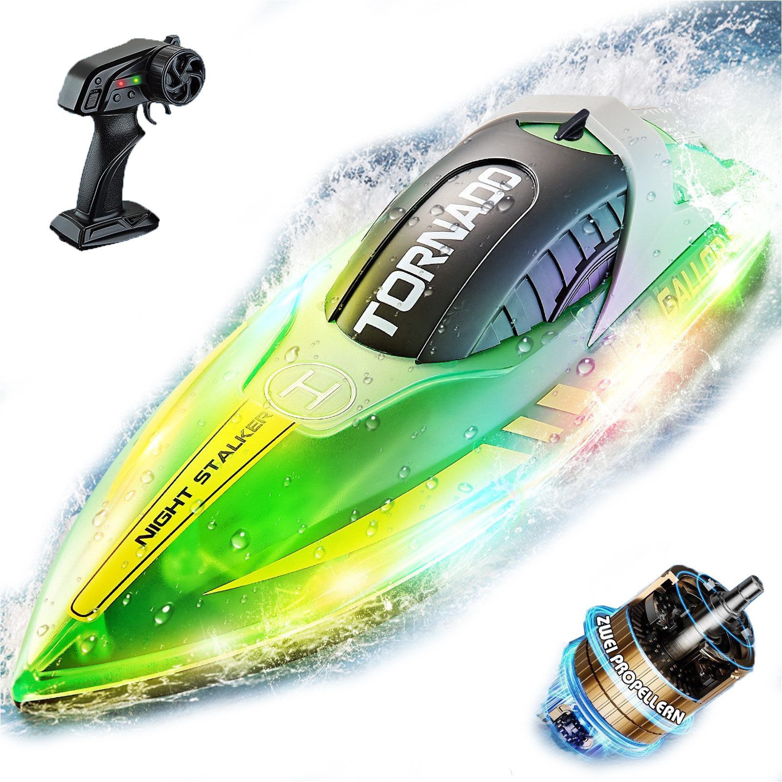 Esun RC-Boot Ferngesteuertes Boot für Pool, 2,4 GHz RC Boot Kinder mit LED- günstig online kaufen