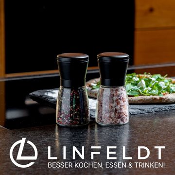 LINFELDT Salz-/Pfeffermühle mit Keramikmahlwerk & Edelstahl - Verstellbar Grob & Fein Manuell, Verstellbar