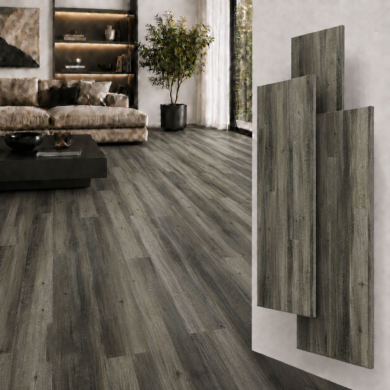 NoblesBox Designboden SPC Klick-Vinylboden 5 mm mit Trittschalldämmung in Holzoptik, kleberfrei, mit Trittschalldämmung, wasserfest, pflegeleicht
