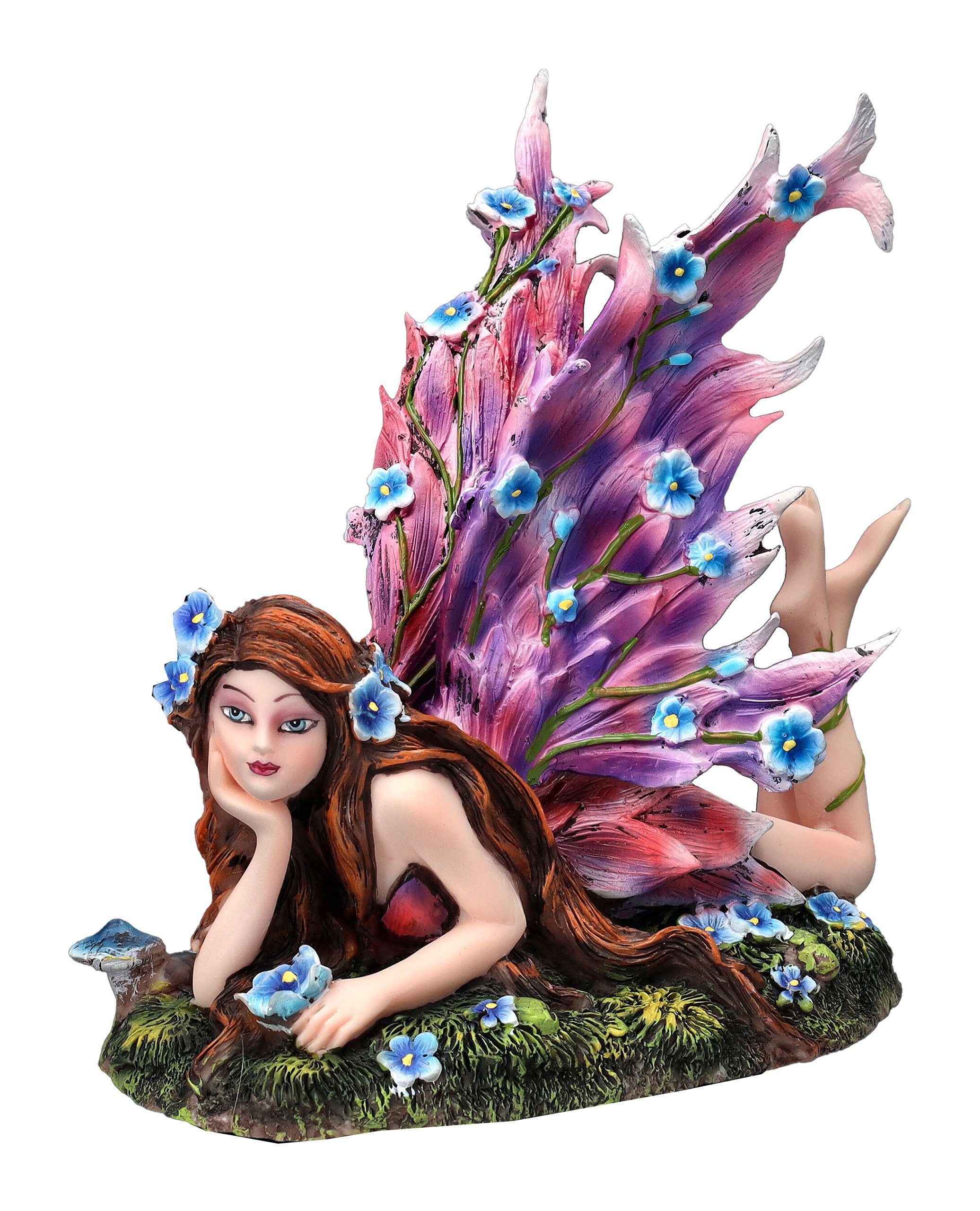 Figuren Shop GmbH Dekofigur Elfenfigur - Florana mit Blüten - Fee Fantasy Dekofigur