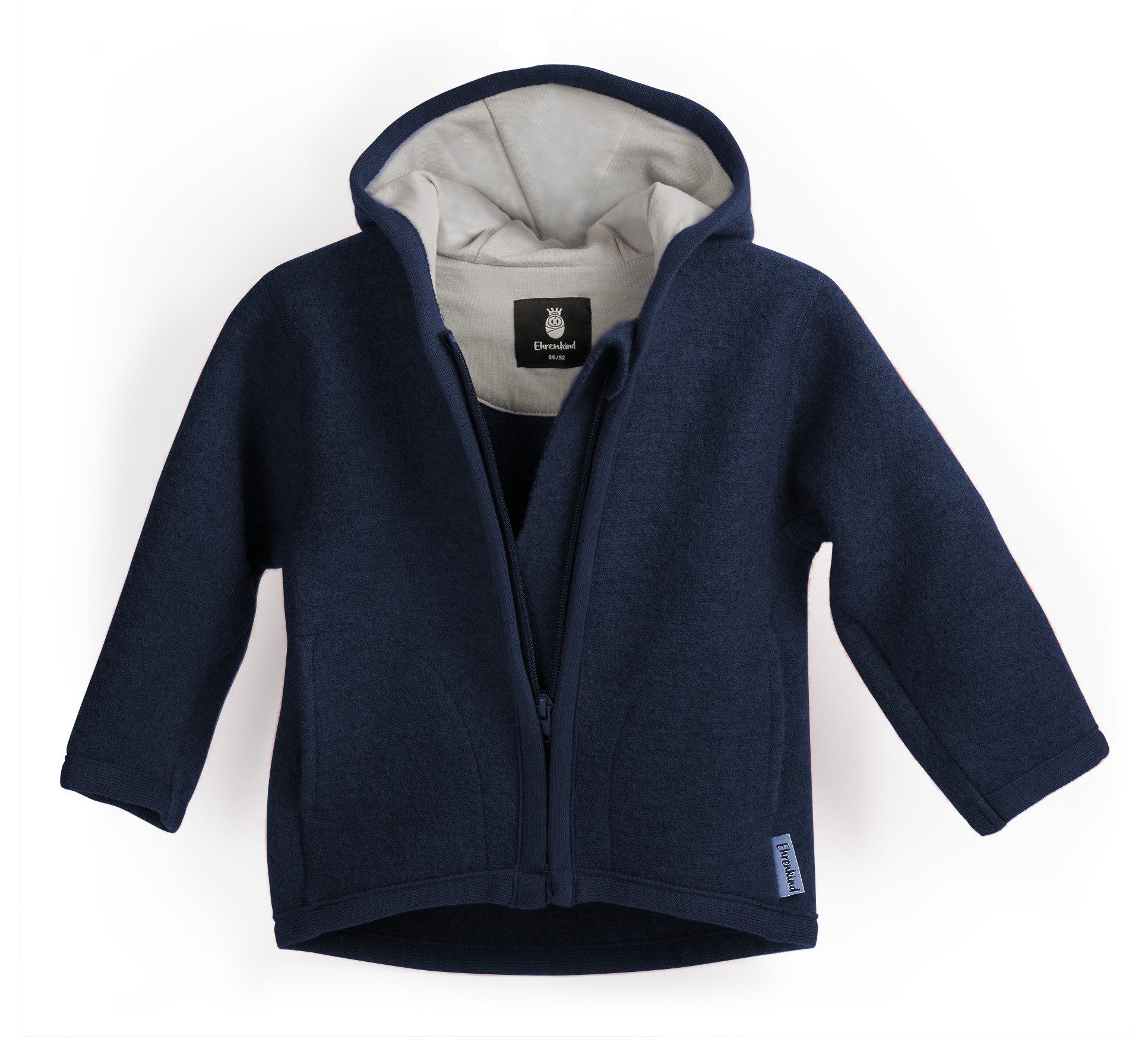 Ehrenkind Walkjacke, Jacke für Kinder aus Merino Schurwolle mit Reißverschluss (aus hochwertiger Walkwolle, atmungsaktiv und temperaturausgleichend) Jacke für Jungen und Mädchen