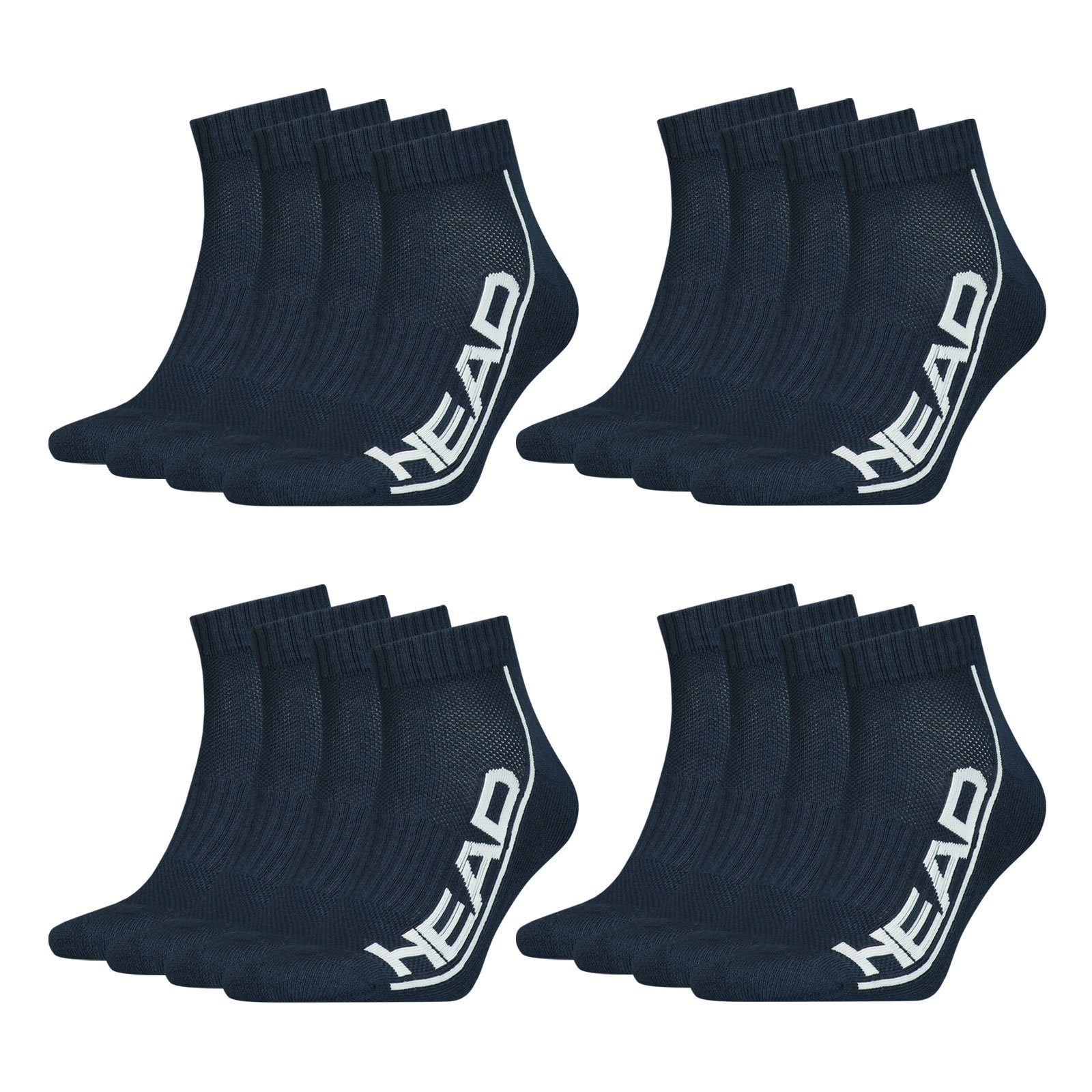 Head Sportsocken Performance Quarter (8-Paar) aus feuchtigkeitsableitender Baumwollmischung 007 navy