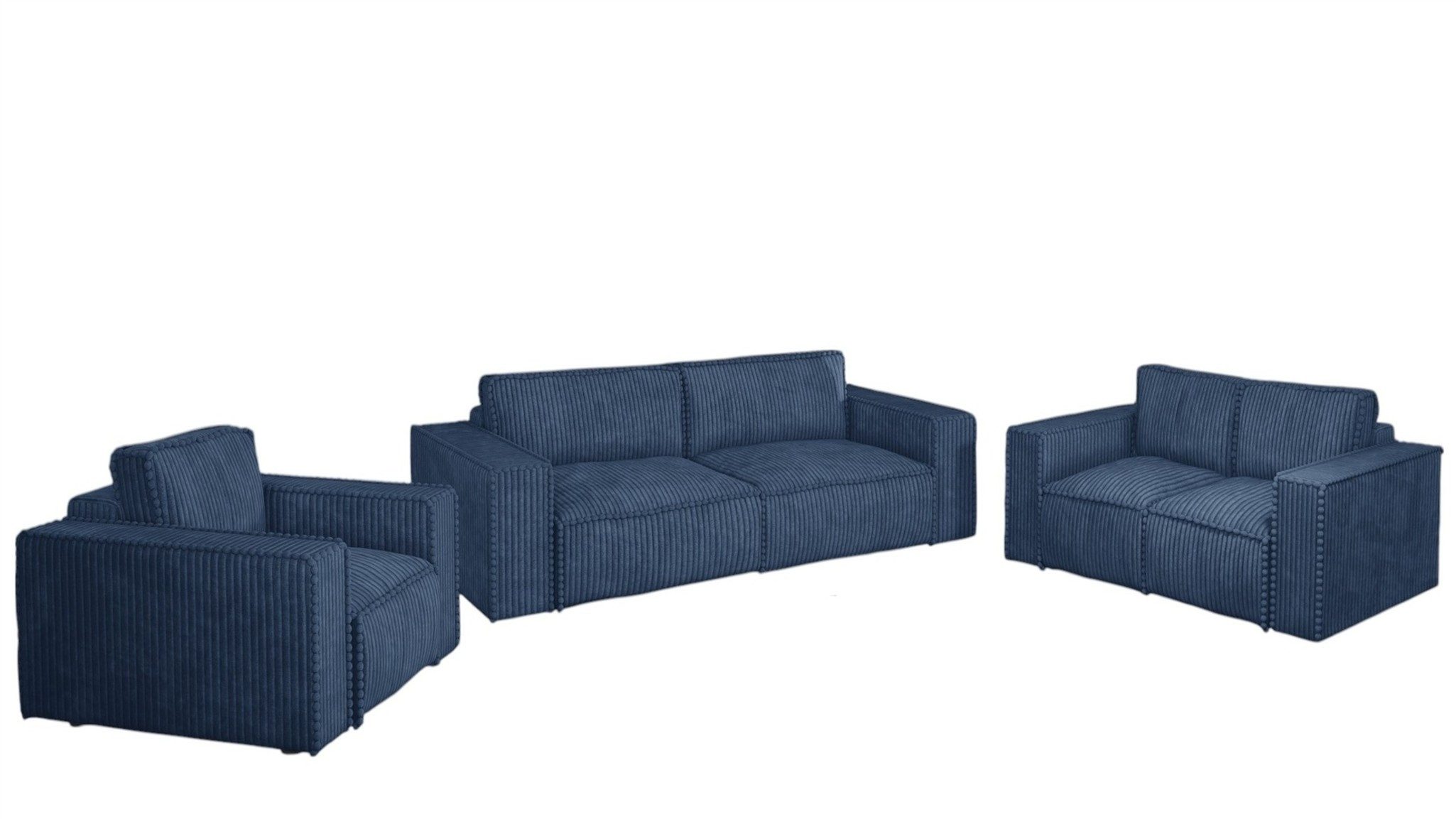 Fun Möbel Polstergarnitur Sofa-Set Sofa FUN AVIELA 3-2-1 Sofagarnitur in Stoff Tilia, (3-Sitzer mit Schlaffunktion, 3-tlg), Rundumbezug, 3-Sitzer mit Schlaffunktion