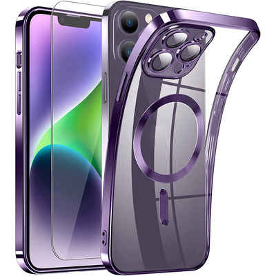 NUODWELL Smartphone-Hülle Clear Magnetisch für iPhone 14 Pro/iPhone 14 Pro Max Hülle mit MagSafe, Kompatibel mit kabelloser Aufladung