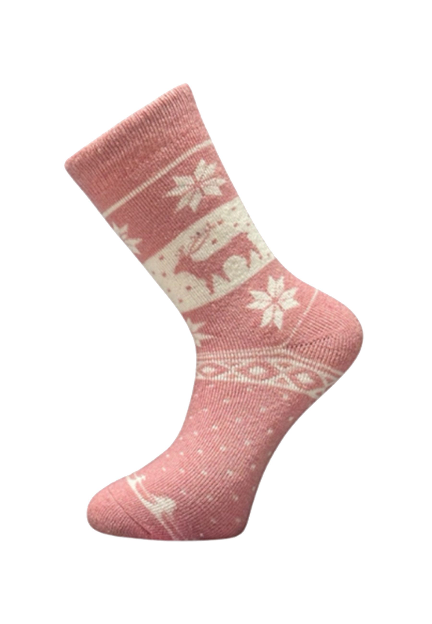 Yuhu Socken Norweger Damen 3er Pack warme Wollsocken (3-Paar)